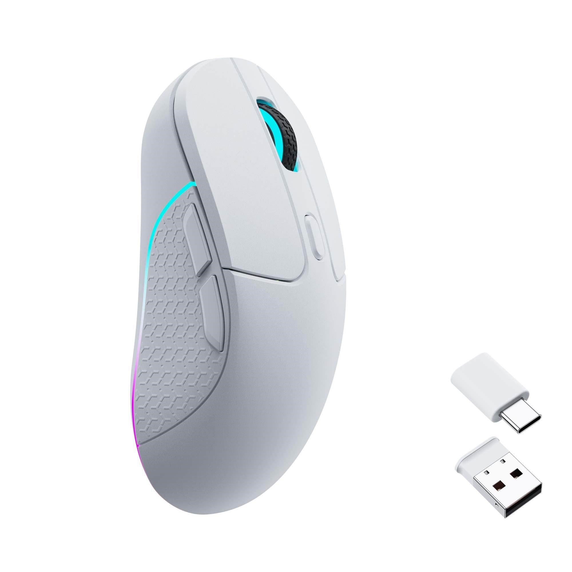 Keychron M3 RGB Light 79g Wireless 1K - Gaming Mus - Optisk - 5 knapper - Hvid med RGB-LED lys Mus M3-A3