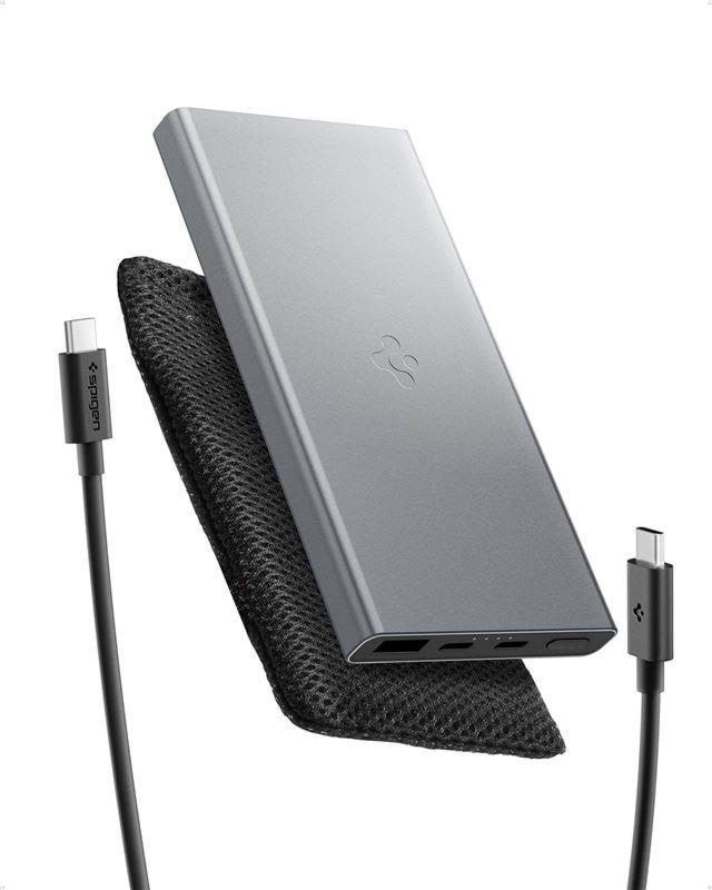 Spigen Essential 10000mAh 22.5W Portable Charger - gray EA2210 - 10000 mAh Powerbank Grå ABA09432