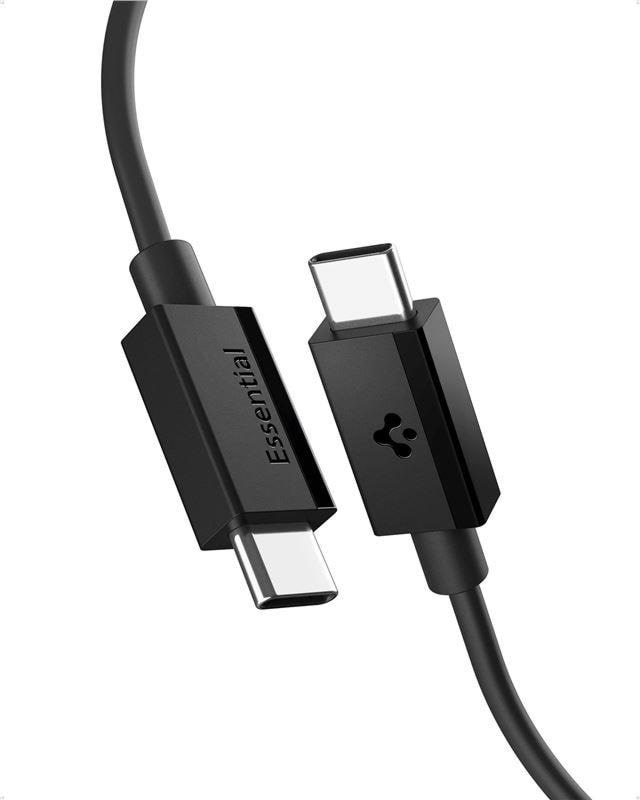 Spigen Essential USB C to USB C 60W Cable - black EB6010CC Usb Kabel Sort ACA08718