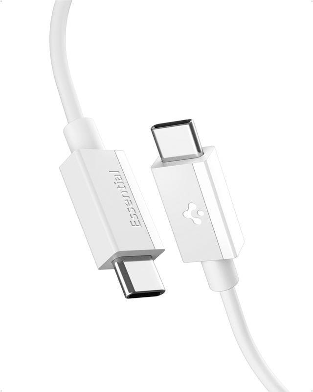 Spigen Essential USB C to USB C 60W Cable - white EB6020CC Usb Kabel Hvid ACA08719