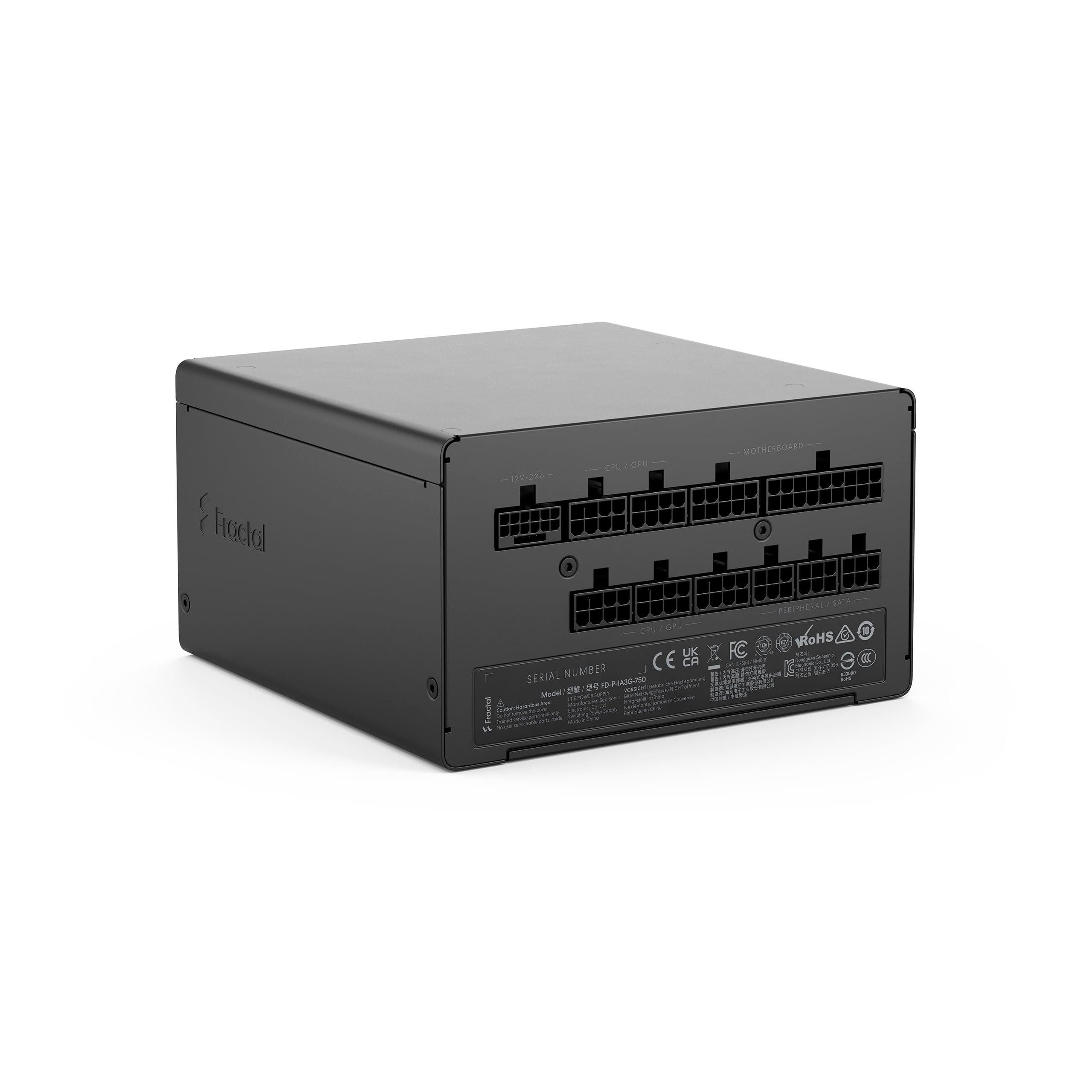 Fractal Design Ion 3 Gold 750W Strømforsyning - 750 Watt - 140 mm - ATX 3.1 - 80 Plus Gold certified Strømforsyning Sort FD-P-IA3G-750-EU
