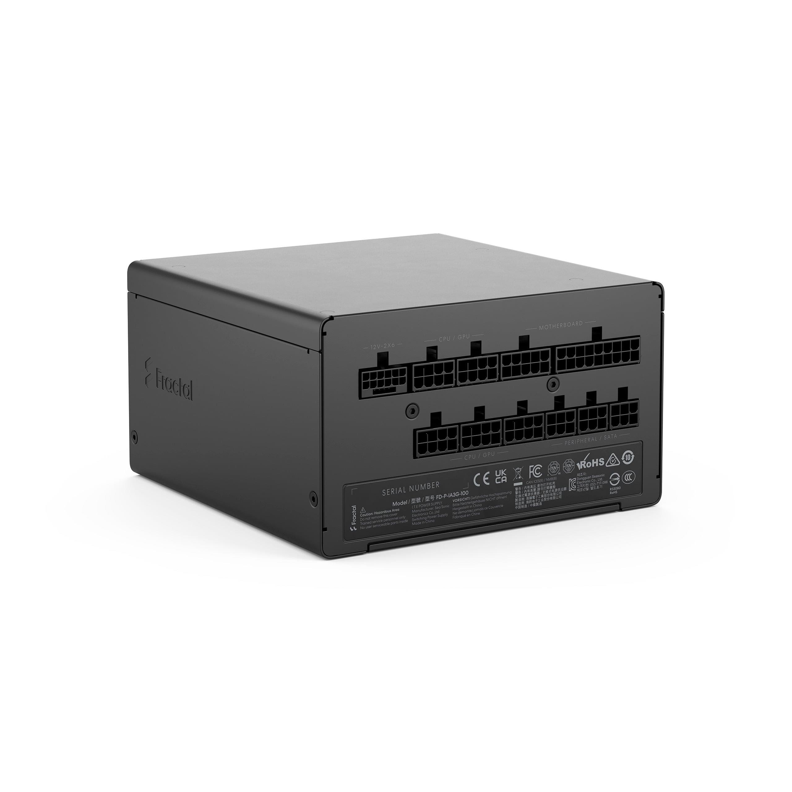 Fractal Design Ion 3 Gold 1000W Strømforsyning - 1000 Watt - 140 mm - ATX 3.1 - 80 Plus Gold certified Strømforsyning Sort FD-P-IA3G-100-EU
