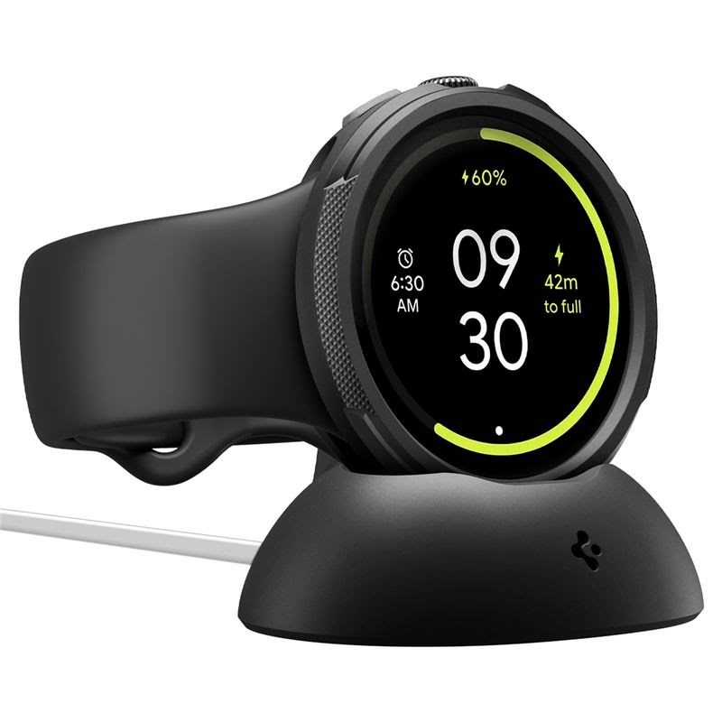 Spigen Liquid Air + Stand - matte black - Google Pixel Watch 4 41mm Smartwatch Tilbehør ACS09483