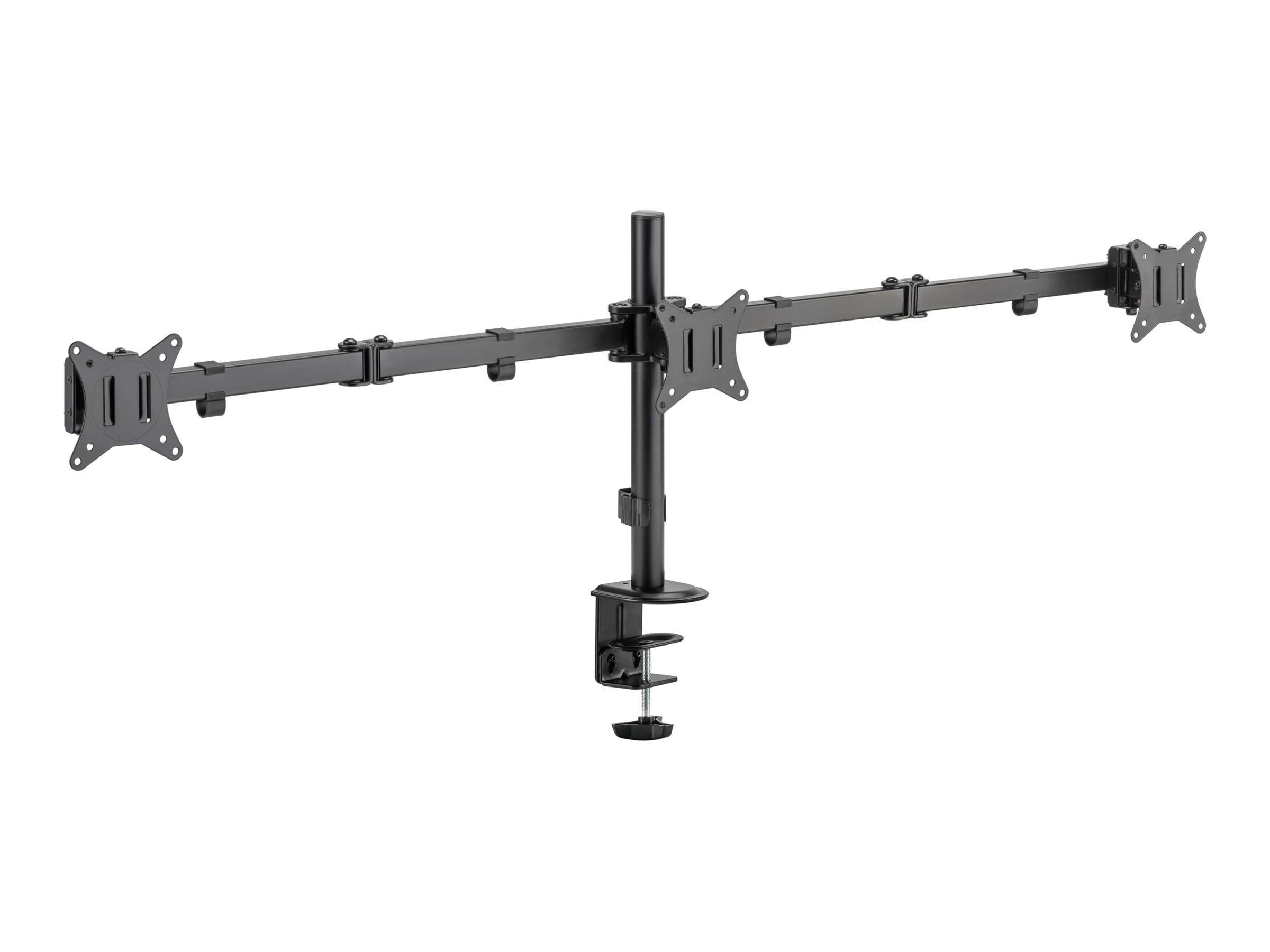 Deltaco mounting kit - adjustable arms - for 3 LCD displays - rotate tilt swivel up to 7 kg - black Skærmholder ARM-0301-B