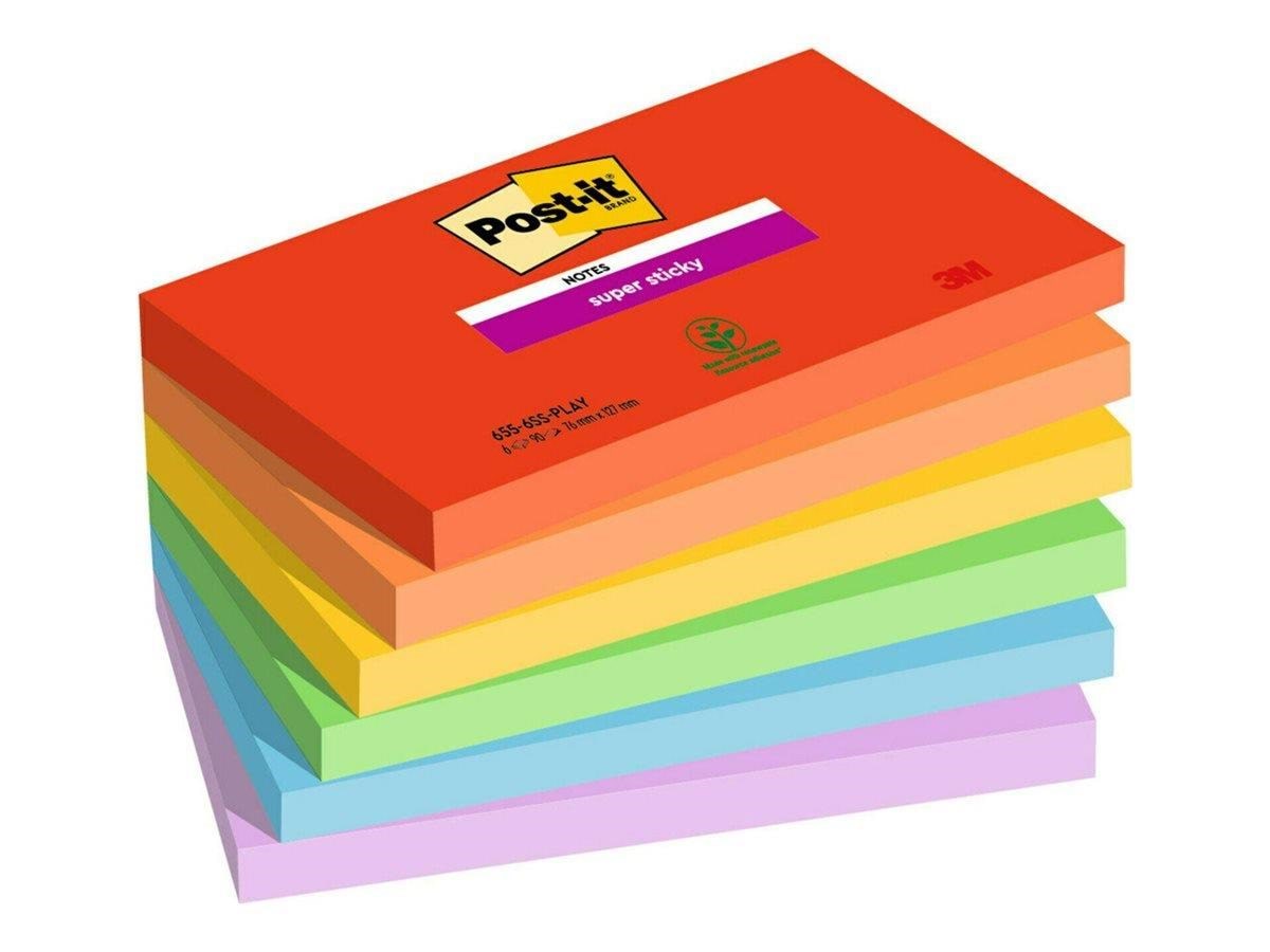 3M Post-it Super Sticky 655-6SS-PLAY Notesbog 7100258796