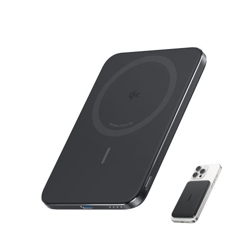 Anker MagGo Power Bank 5K Slim - Black - 5000 mAh Powerbank Sort A1665H11