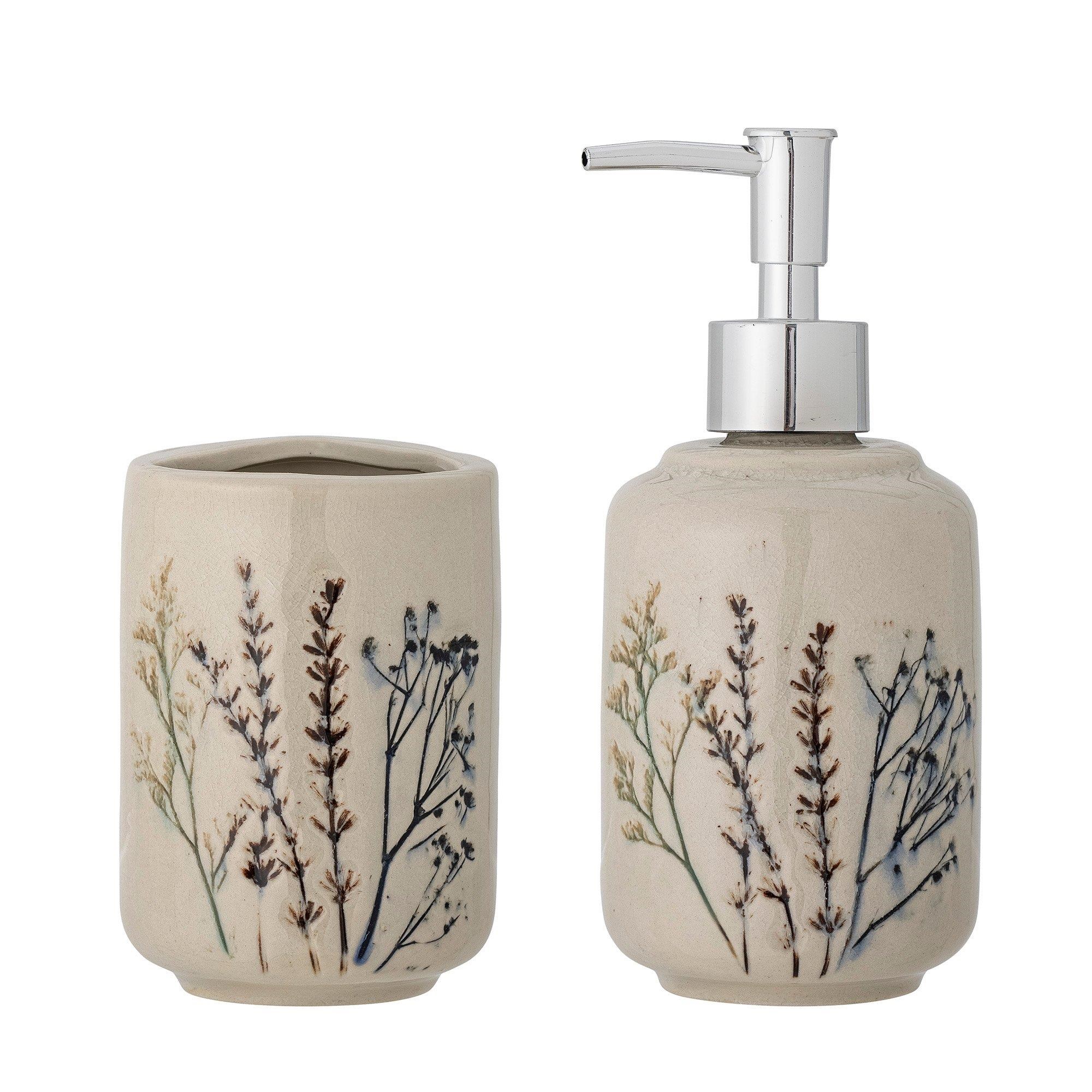 Bloomingville - Bea Soap Dispenser Set - Stoneware Badeværelsestilbør 82055045