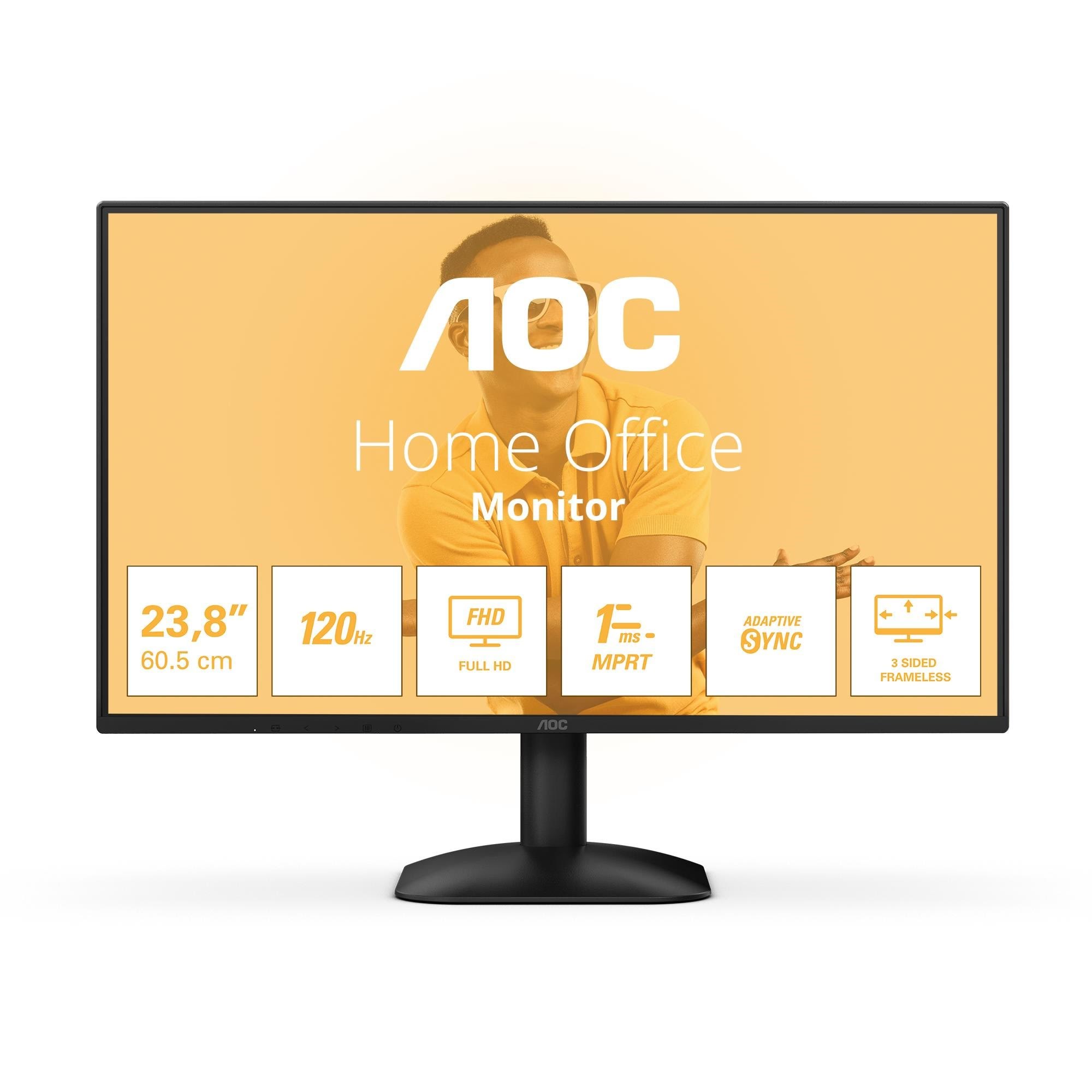 24" AOC 24B31H - 1920x1080 (FHD) - 120Hz - IPS Computerskærm Black