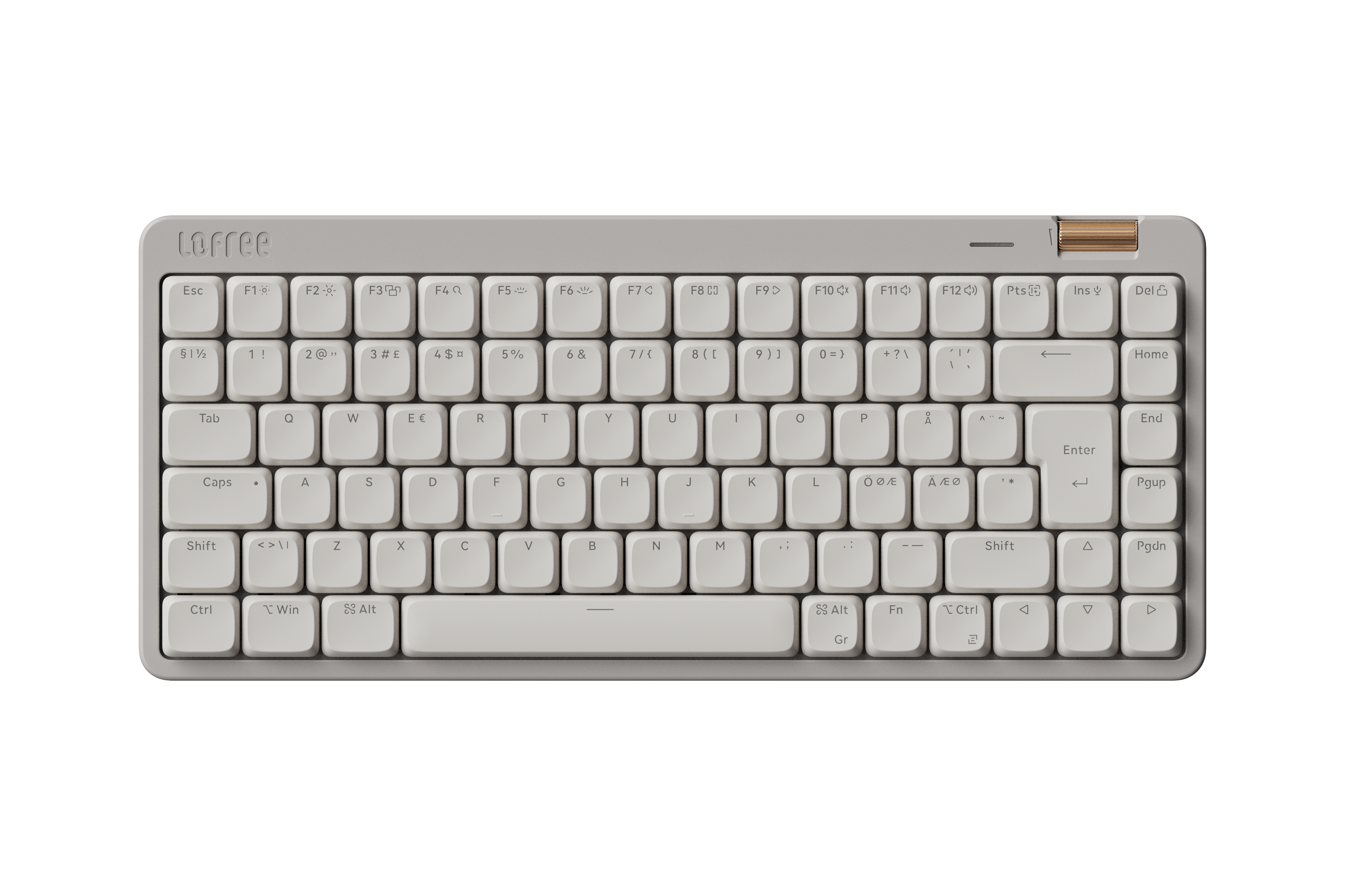 Lofree FLOW Lite 84 Marble Grey - Tastatur - Uden Numpad - Nordisk - Grå Tastatur OE921 Flow Lite84-Marble ISO-EU