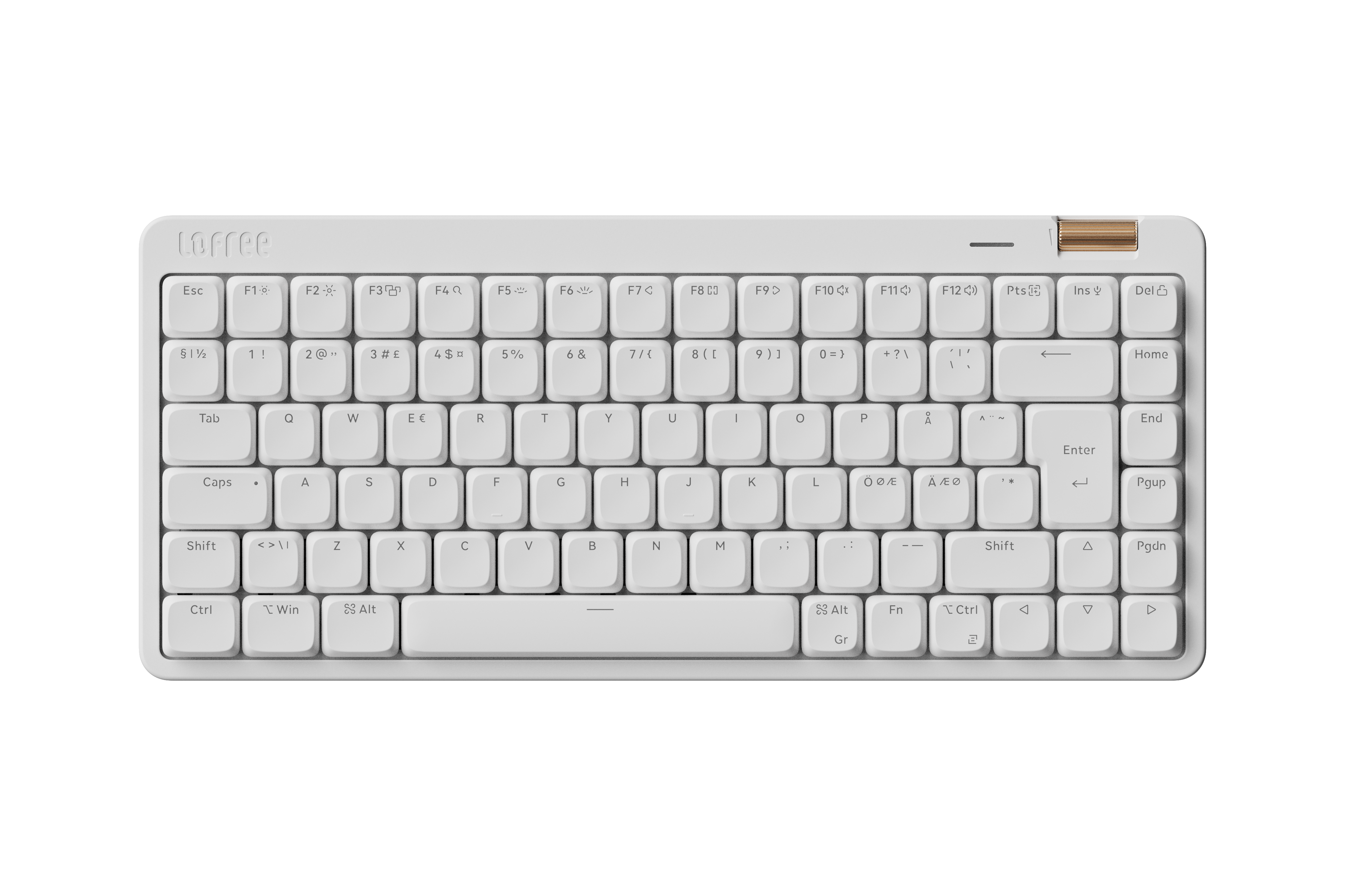 Lofree FLOW Lite 84 Off White - Tastatur - Uden Numpad - Nordisk - Hvid