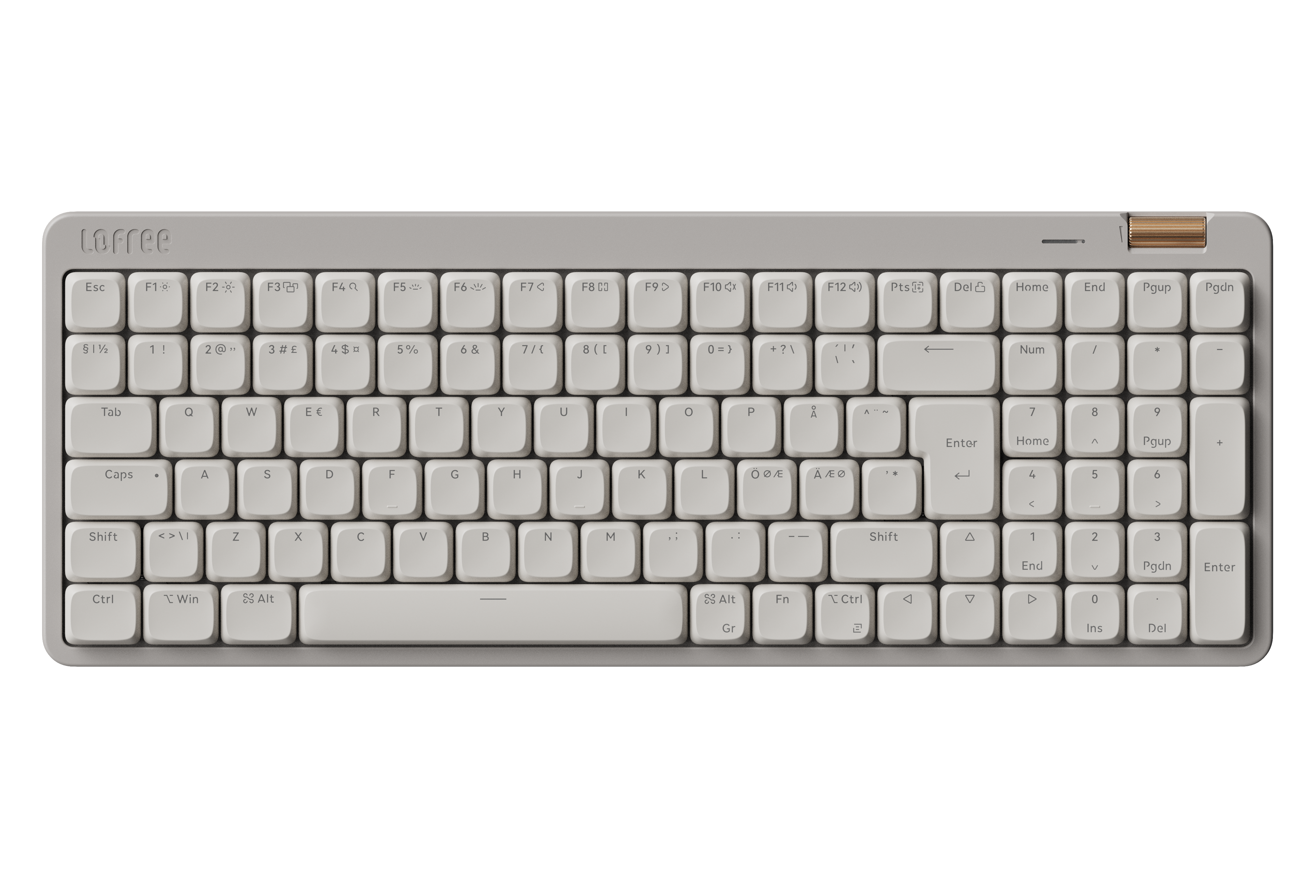 Lofree FLOW Lite 100 Marble Grey - Tastatur - Nordisk - Grå Tastatur OE922 Flow Lite100-Marble ISO-EU