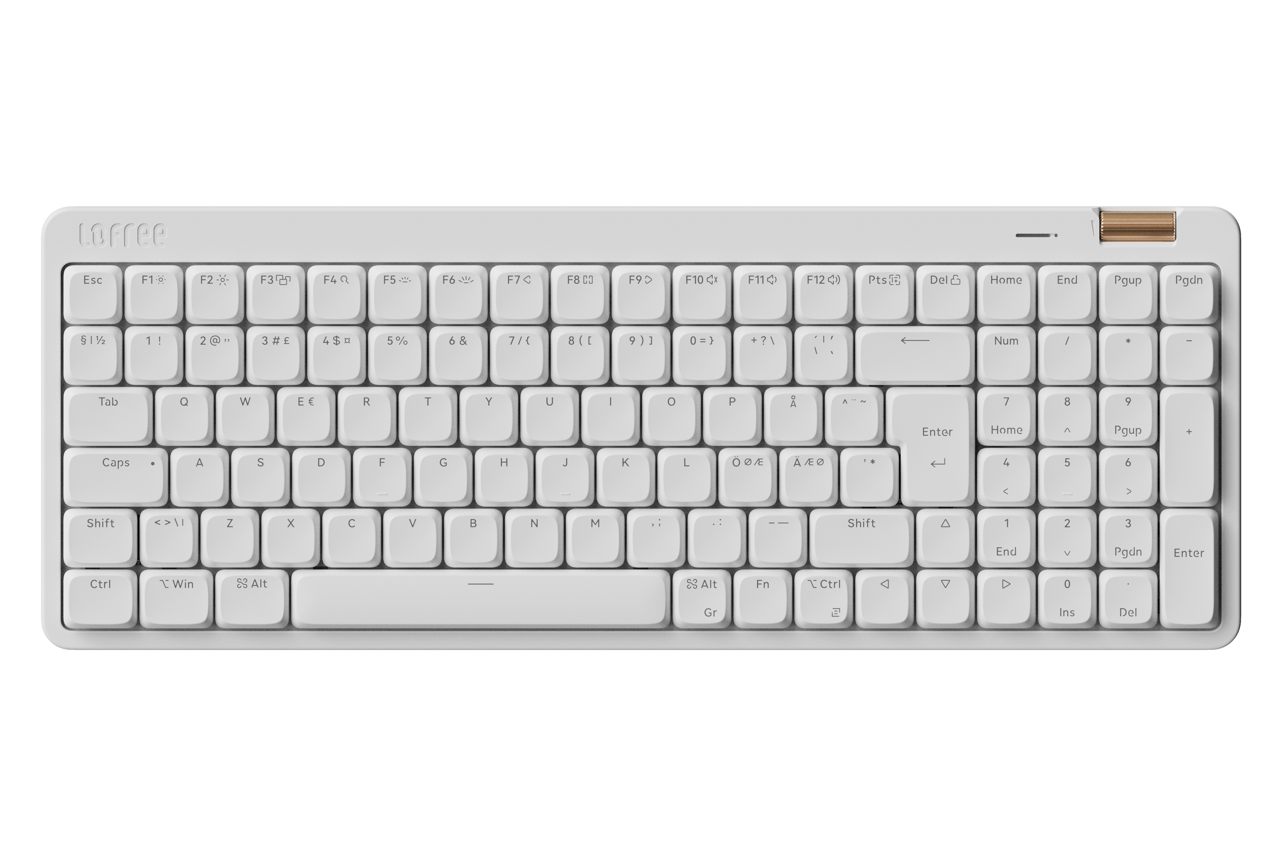 Lofree FLOW Lite 100 Off White - Tastatur - Nordisk - Hvid Tastatur OE922 Flow Lite100-Off-White ISO-EU