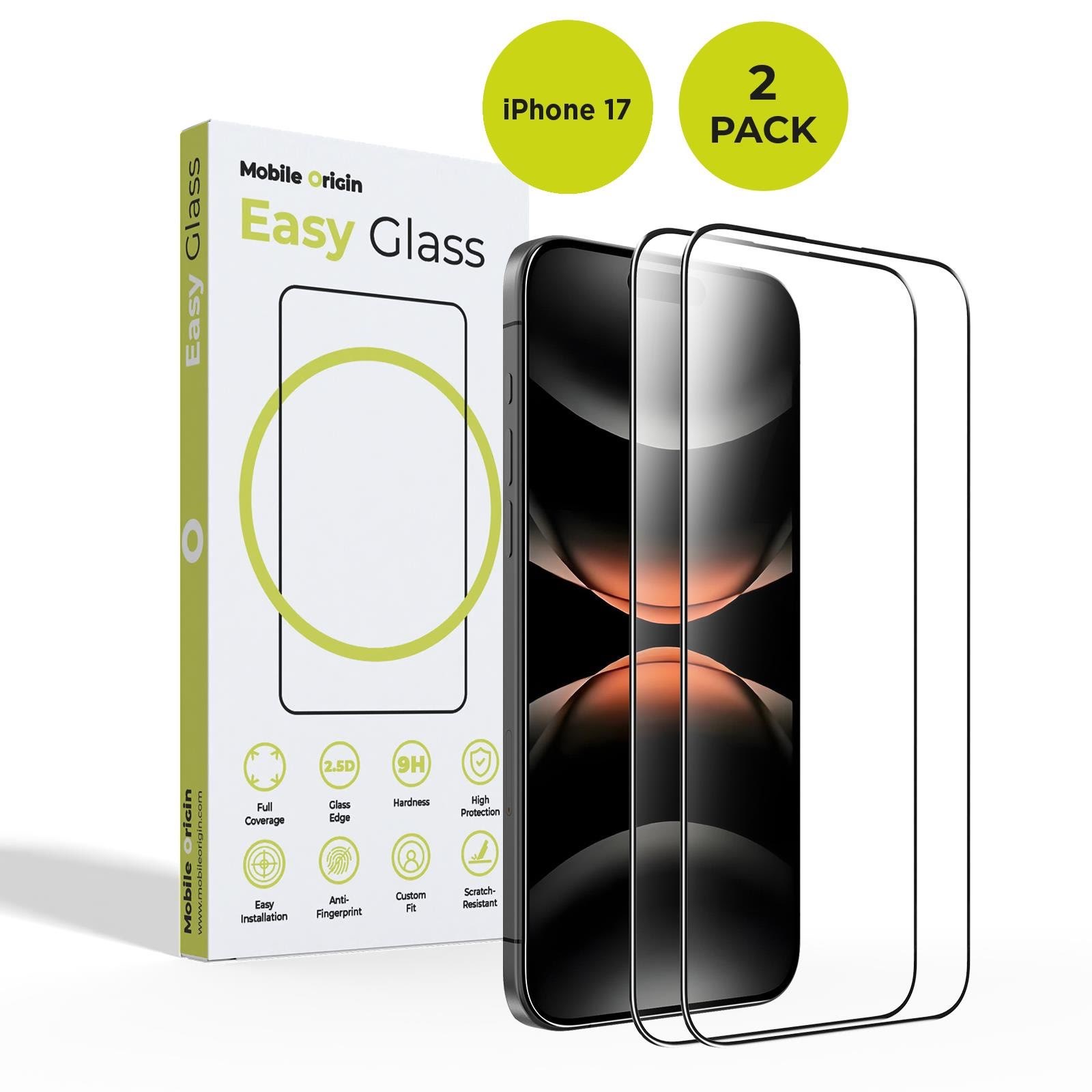 Mobile Origin EasyGlass iPhone 17 - 2 pack Beskyttelsesglas FRL-EG-i17-2pk