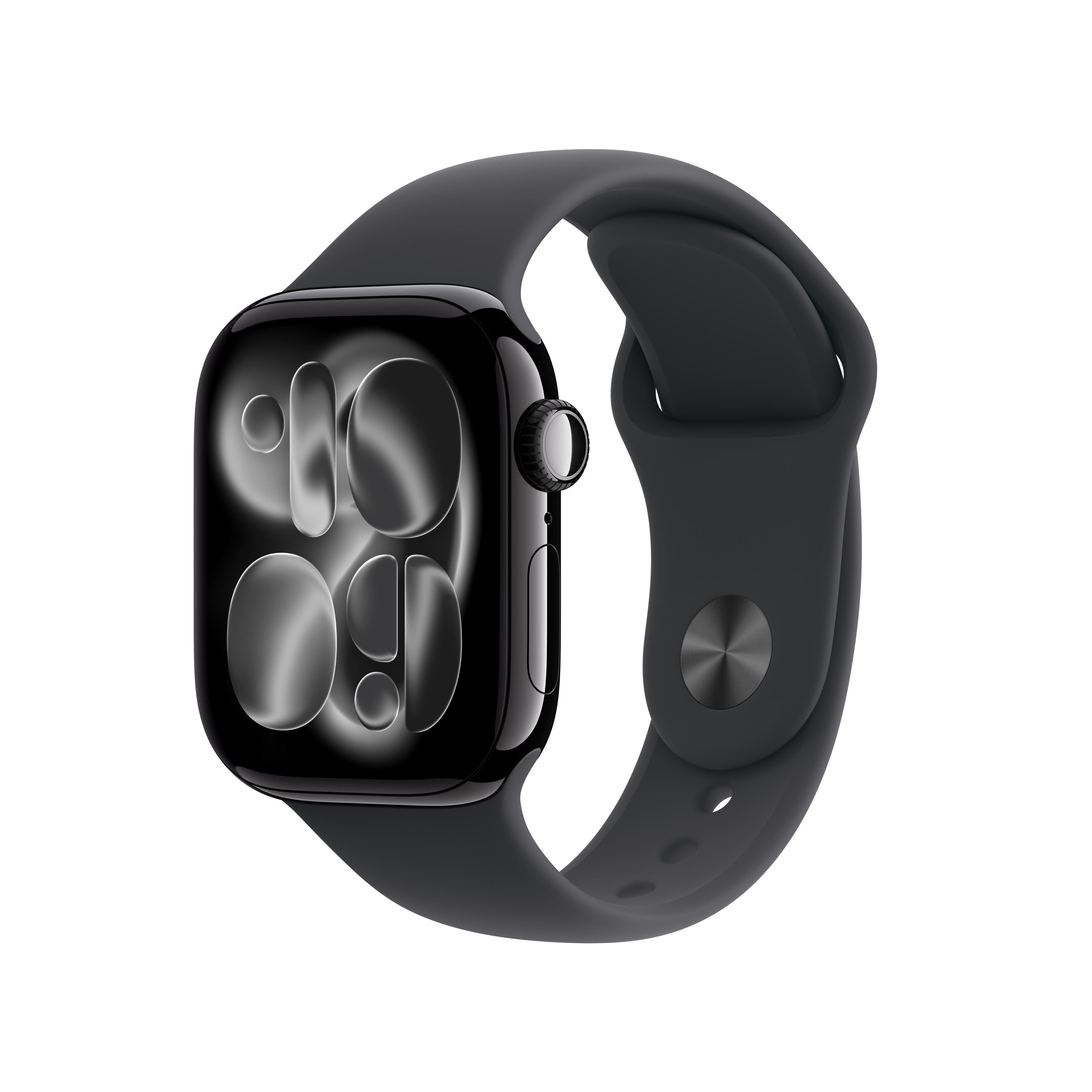 Apple Watch Series 11 GPS 42 mm Jet Sort Aluminiumskabinet med Sort Sportsrem - S/M