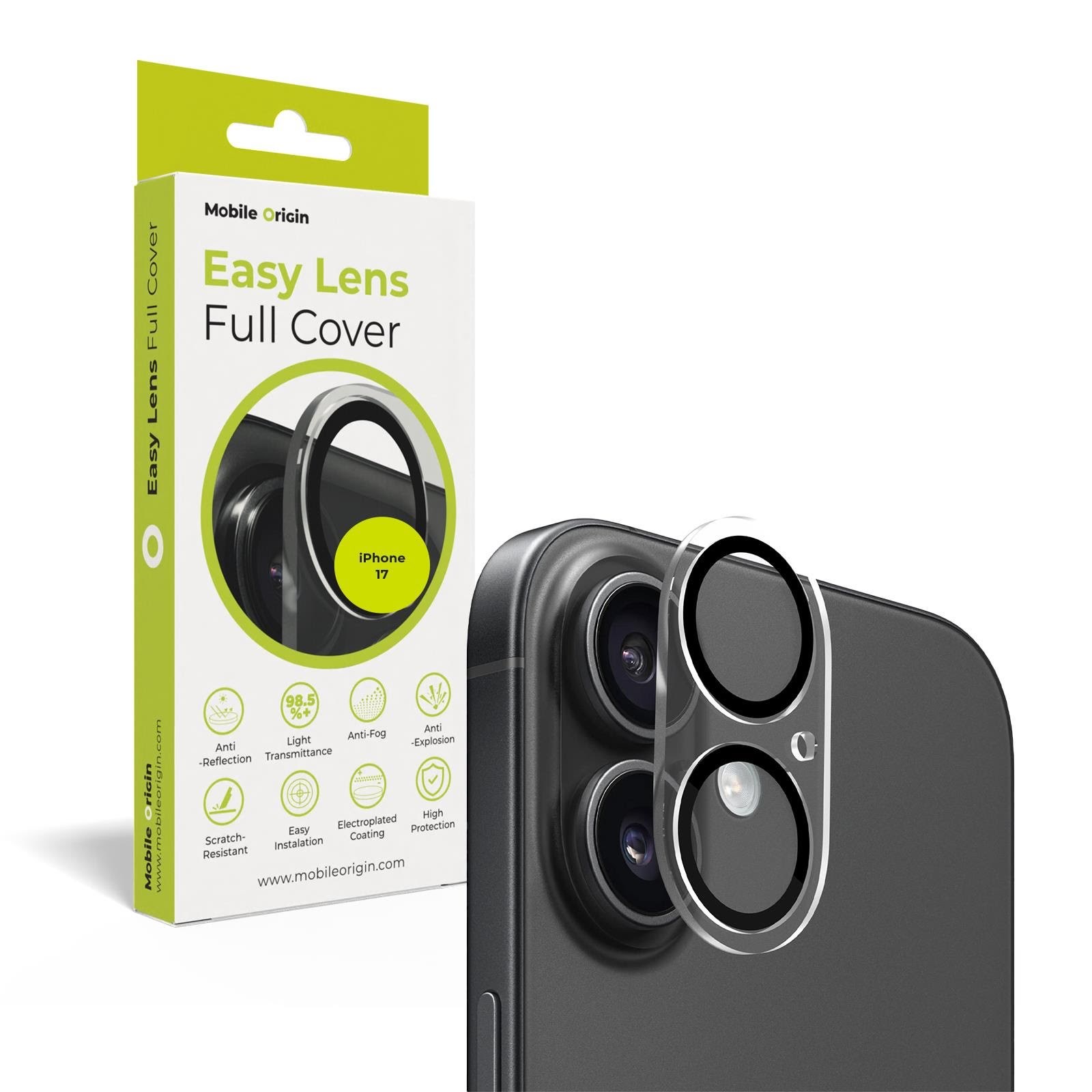 Mobile Origin Easy Lens full cover - clear - iPhone 17 Beskyttelsesglas FRL-LGFC-i17-CLR