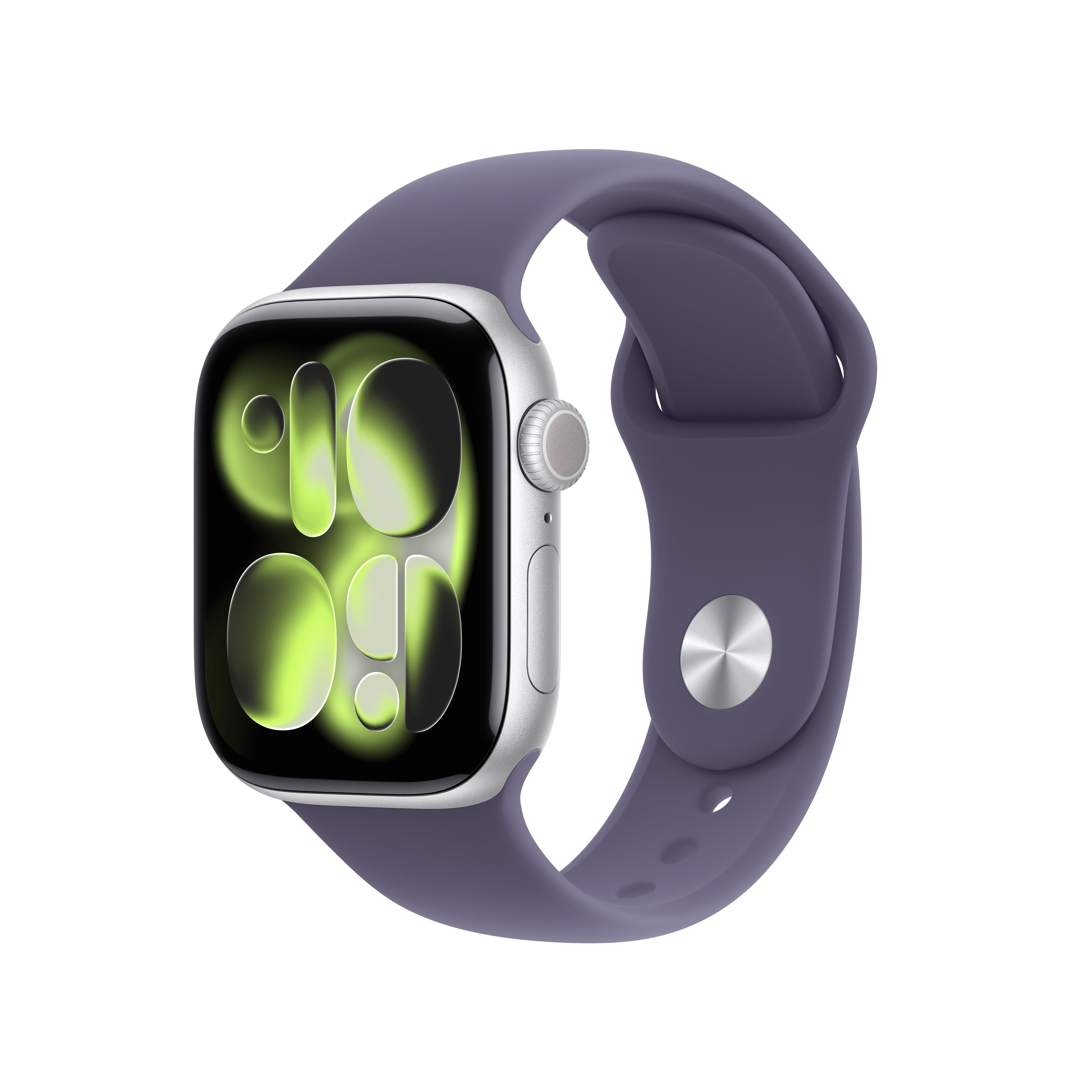 Apple Watch Series 11 GPS 42mm Silver Aluminium Case with Purple Fog Sport Band - M/L