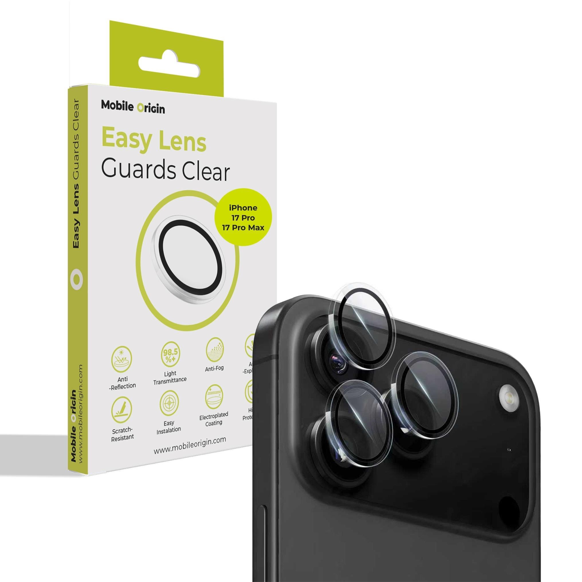 Mobile Origin Easy Lens Guards - clear - iPhone 17 Pro / 17 Pro Max Beskyttelsesglas FRL-LSG-i17Pro-CLR