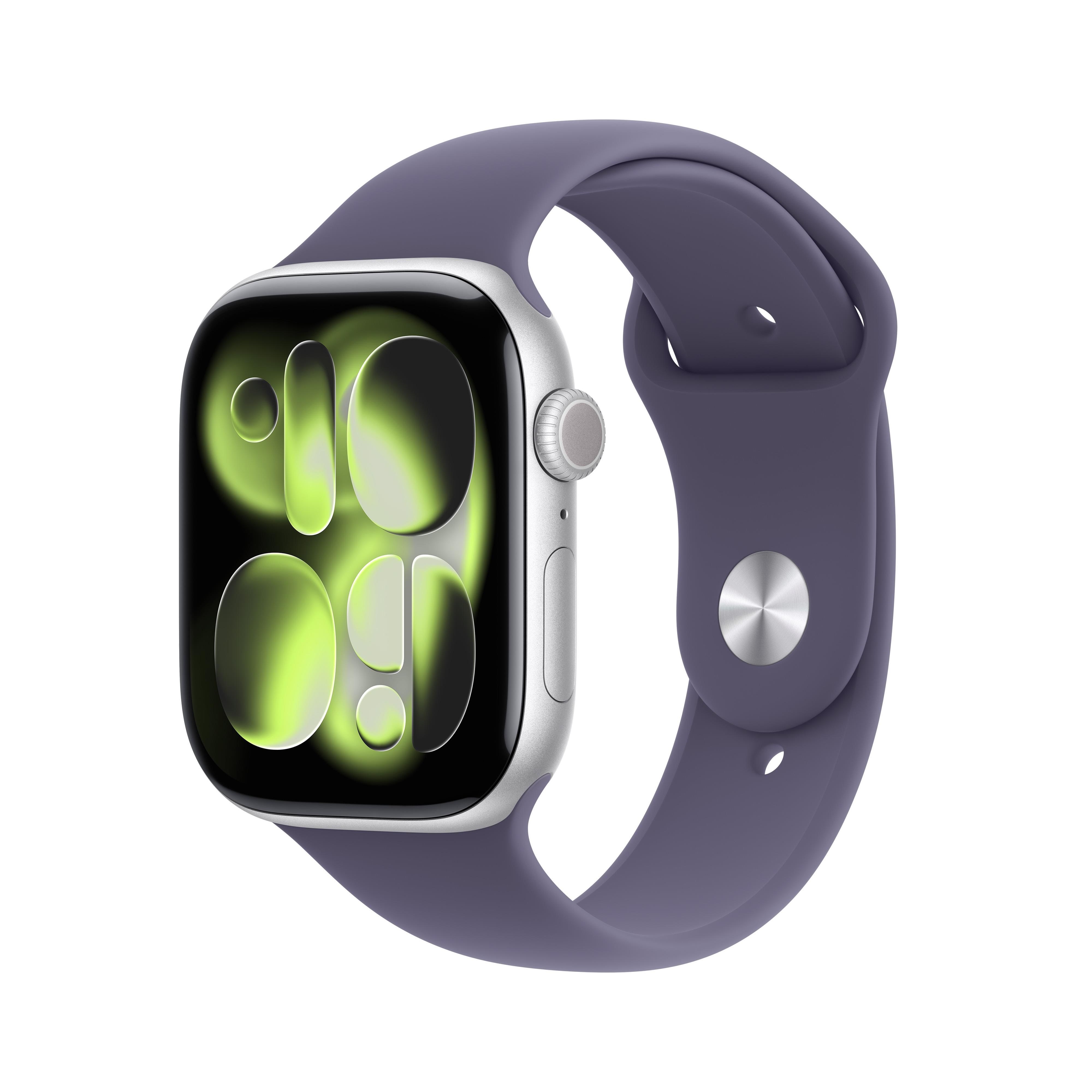 Apple Watch Series 11 GPS 46mm Silver Aluminium Case with Purple Fog Sport Band - S/M Smartwatch Sølv MEV94QN/A