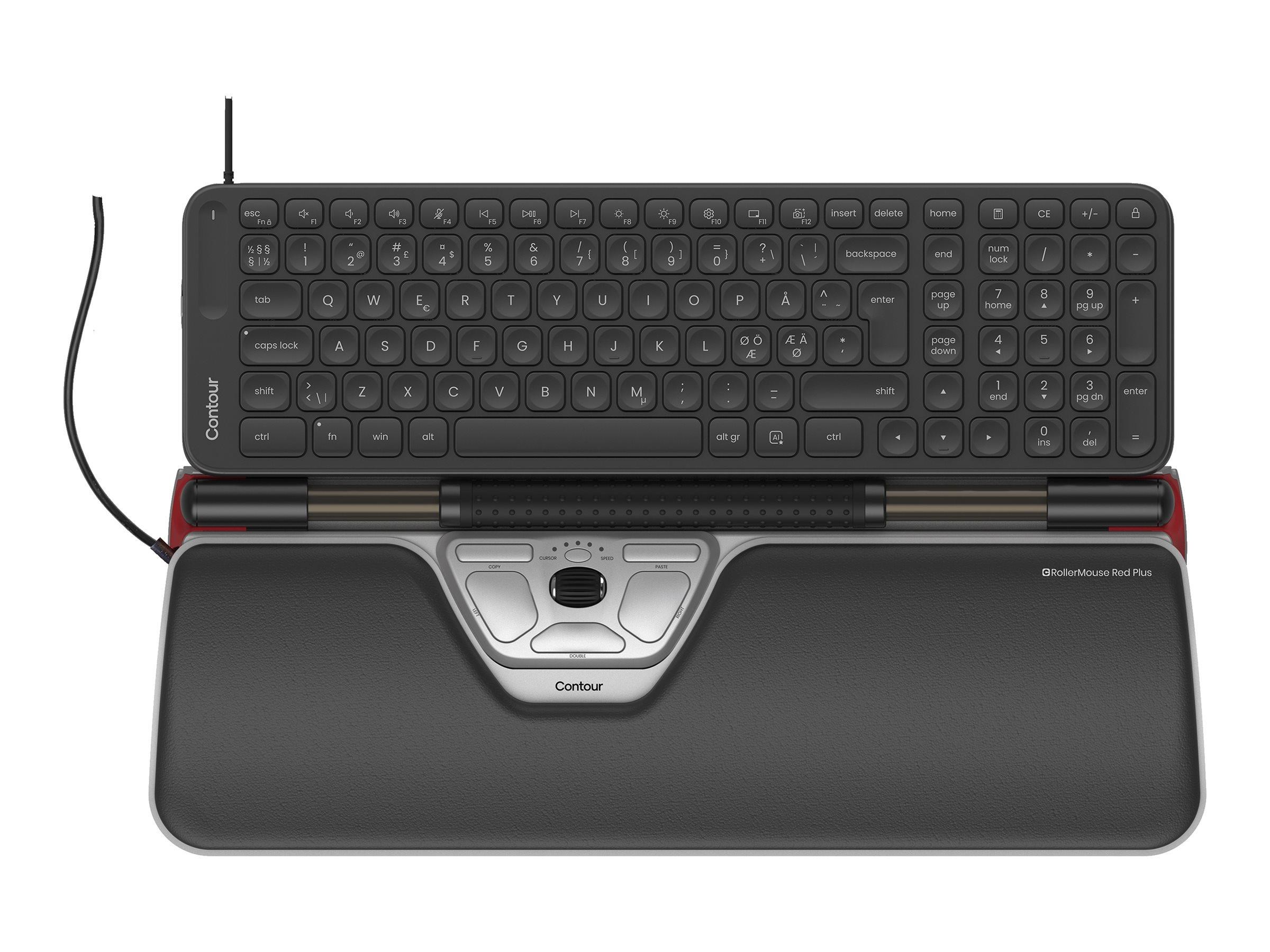 Contour RollerMouse Red Plus & Balance Mid-Size Keyboard Combo Wired PN Layout - Tastatur & Mus sæt - Nordisk Tastatur CDRED2021BALPN2160
