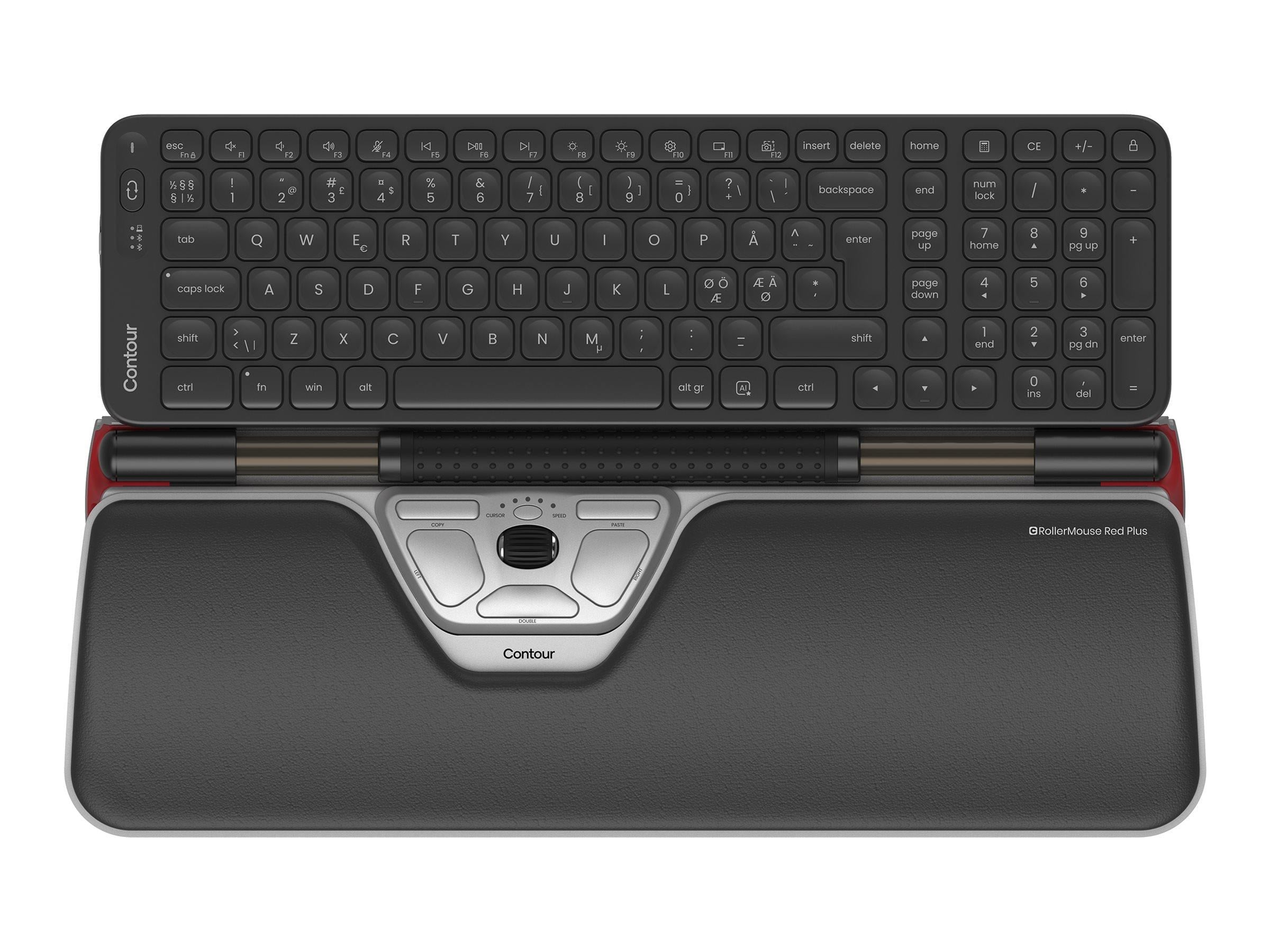 Contour RollerMouse Red Plus & Balance Mid-Size Keyboard Combo Wireless PN Layout - Tastatur & Mus sæt - Nordisk