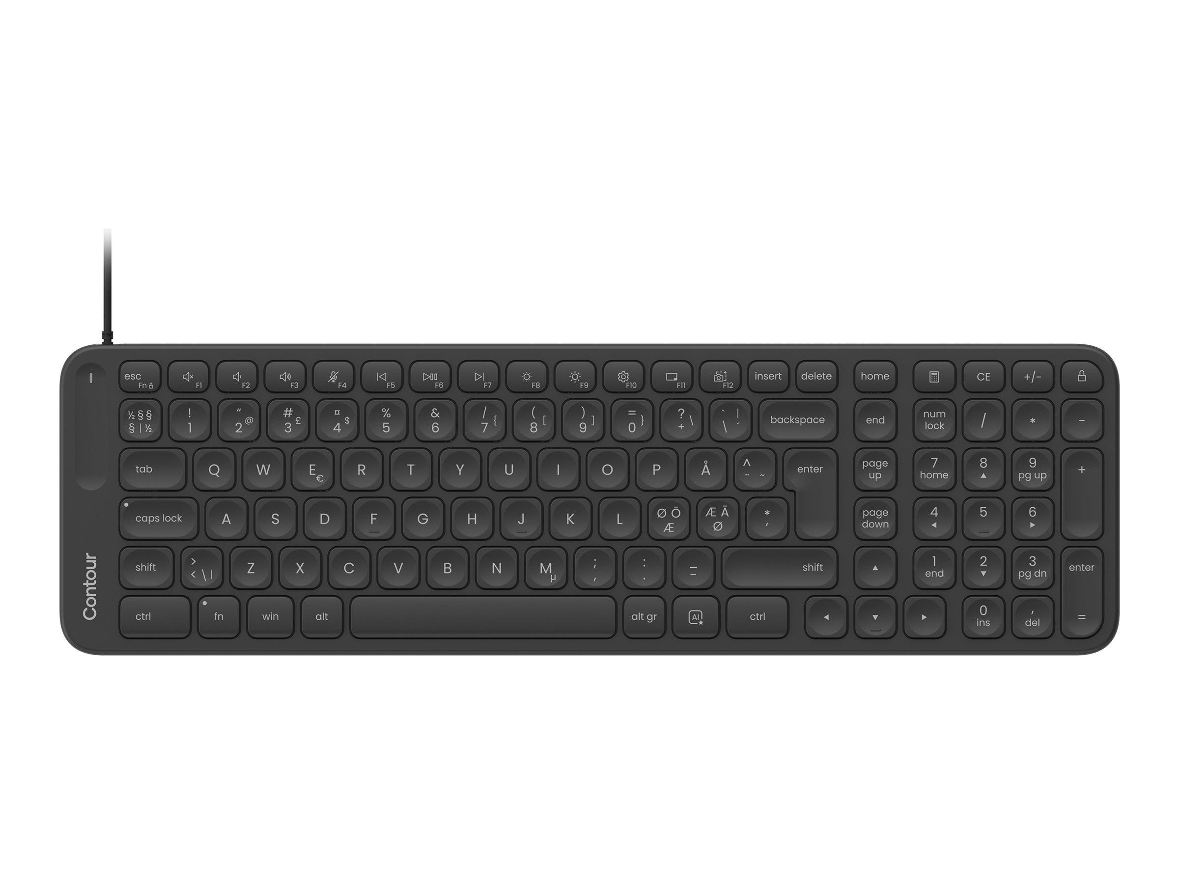 Contour Balance Mid-Size Keyboard Wired Pan Nordic Layout - Tastatur - Nordisk Tastatur CDKBBALPN21600