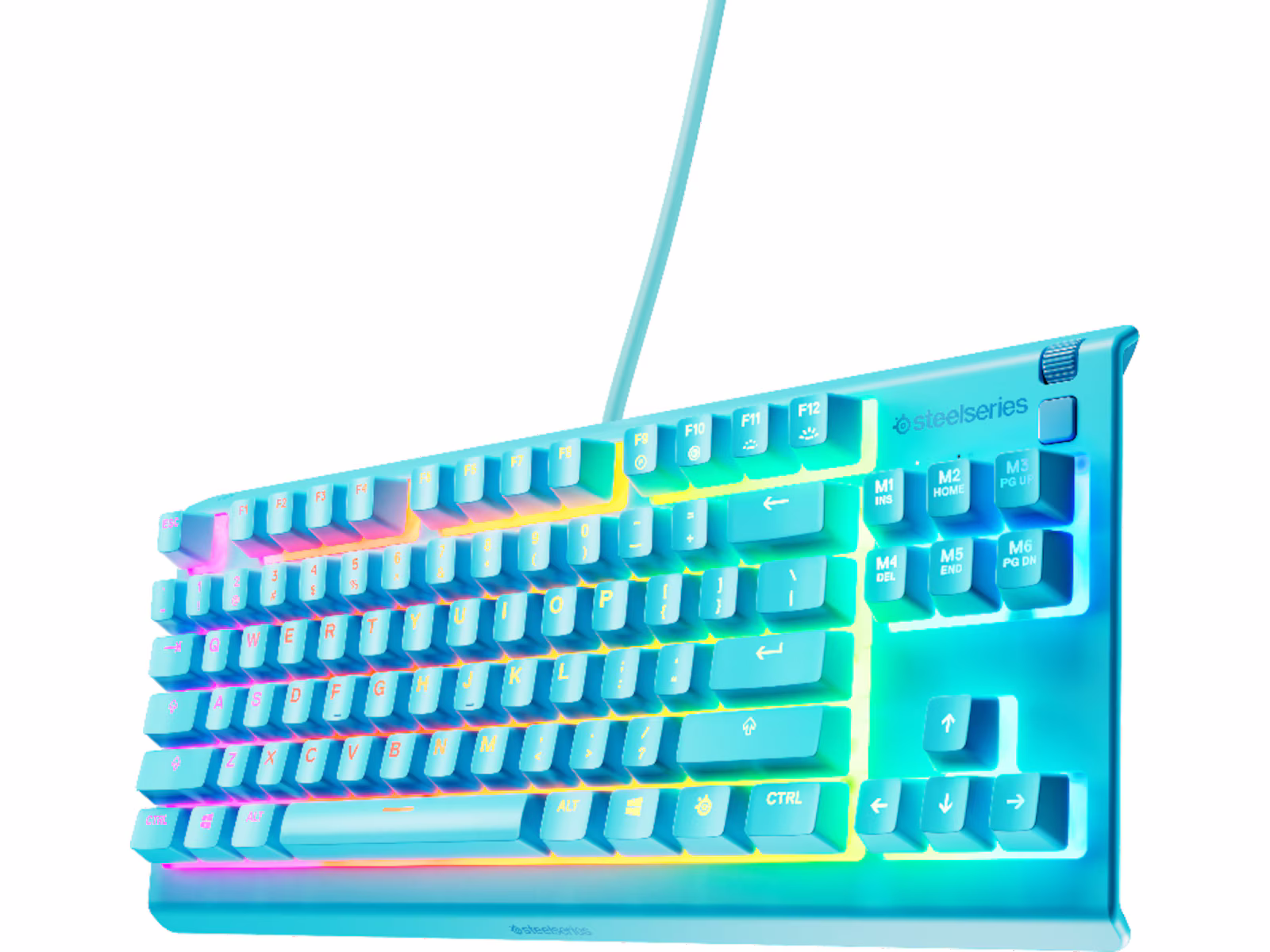 SteelSeries Apex 3 TKL Aqua - Gaming Tastatur - Uden Numpad - Nordisk - Blå Tastatur 64935