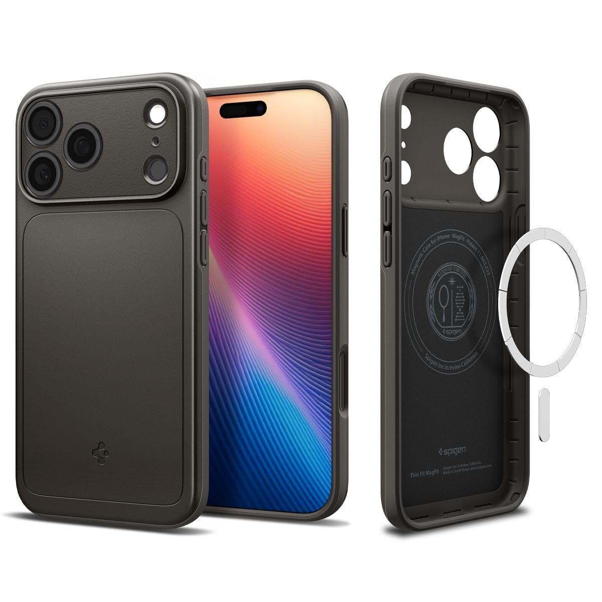 Spigen Thin Fit MagSafe - gunmetal - iPhone 17 Pro Max Mobilcover ACS10276