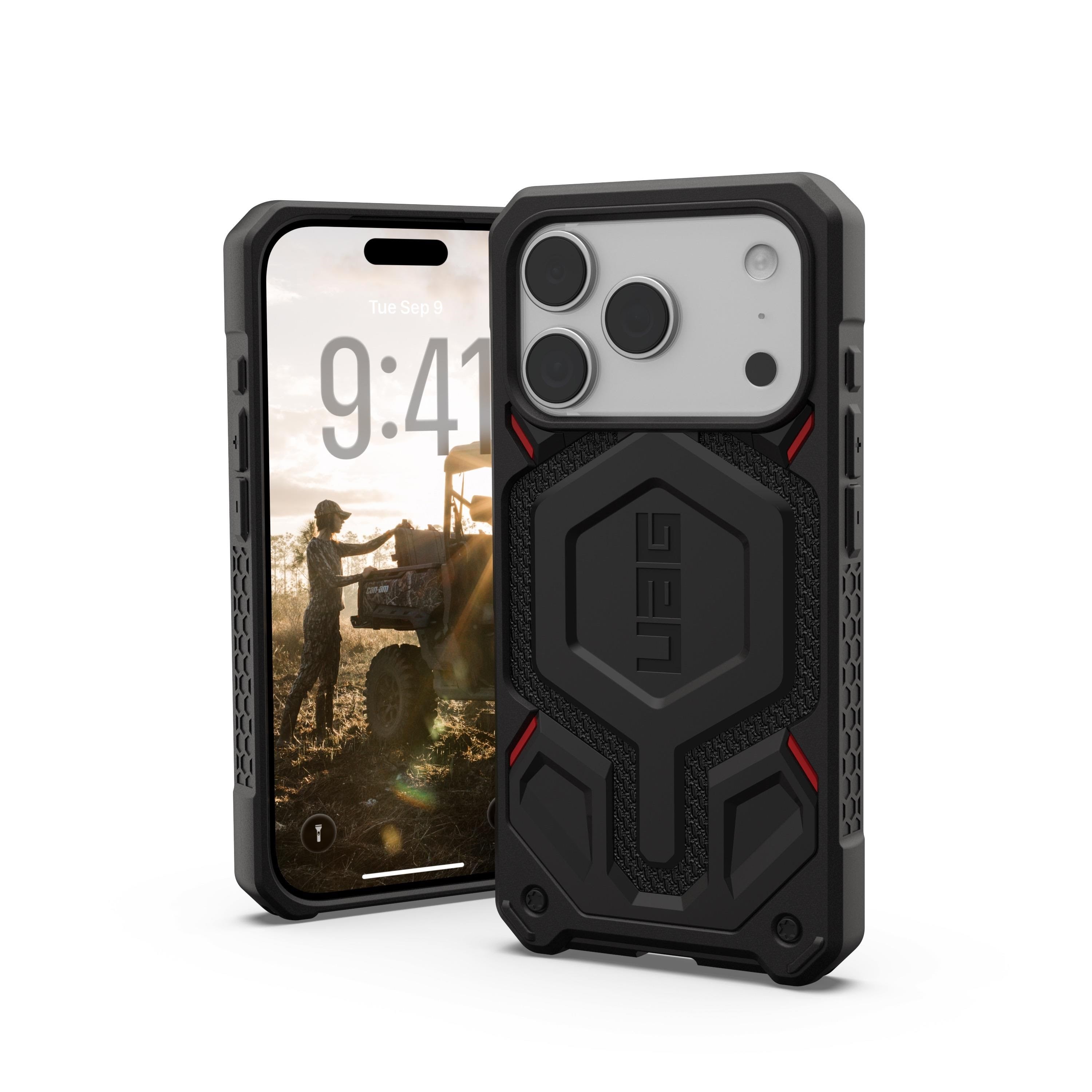 UAG Monarch Pro - Kevlar Black - iPhone 17 Pro Mobilcover 114513113940