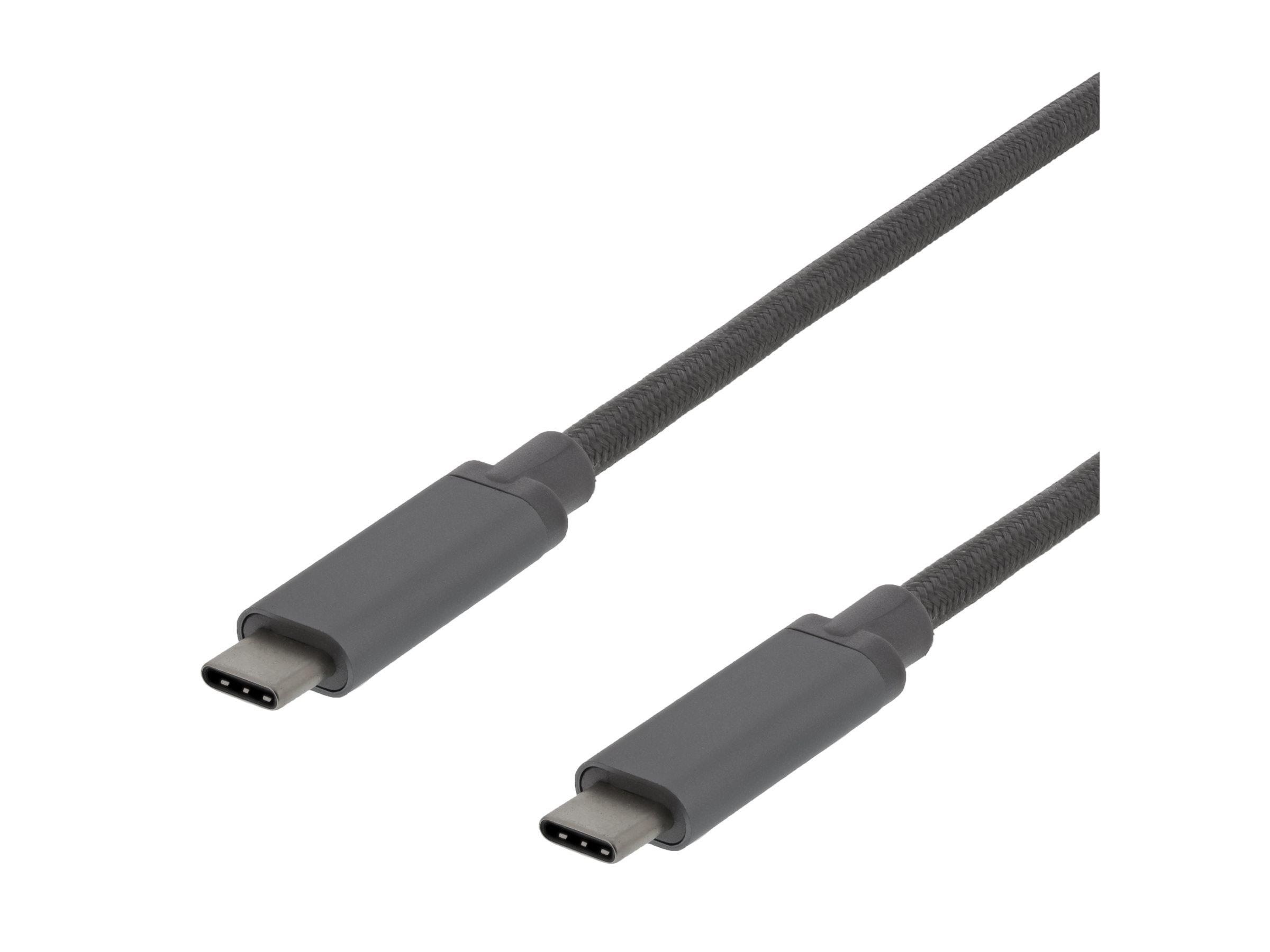 Deltaco USBC-1362 - USB-C cable - 24 pin USB-C to 24 pin USB-C - 1 m Usb Kabel Grå