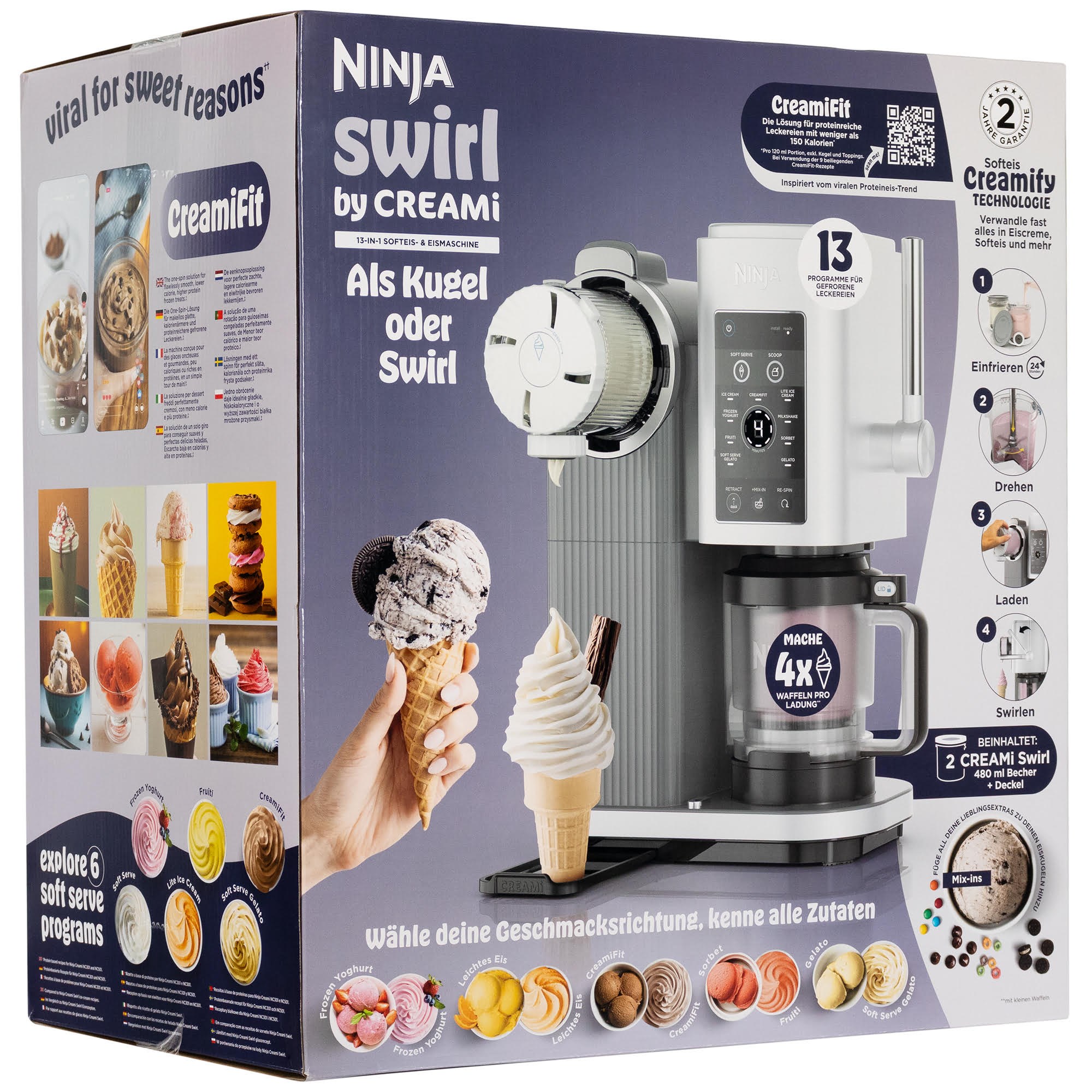Ninja Ismaskine Swirl for CREAMi 13-in-1 Soft Serve & Ice Cream Maker NC701EU