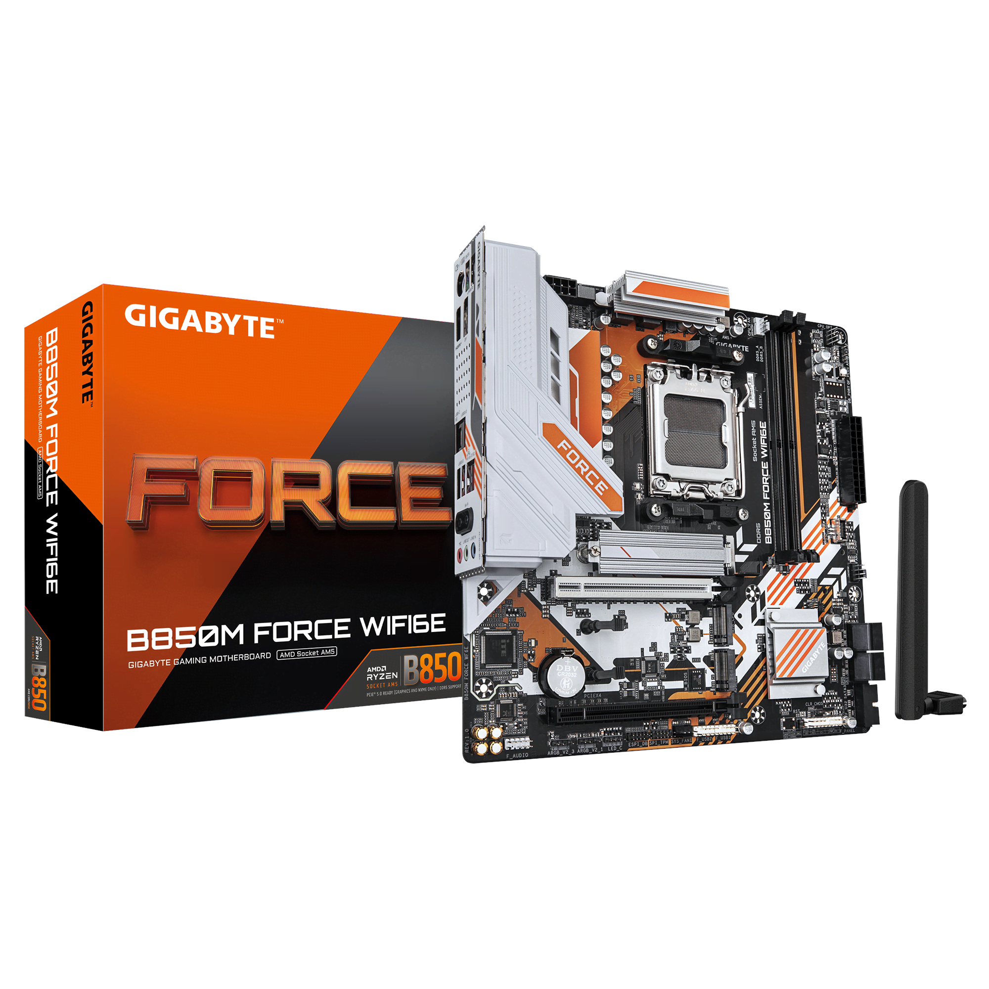 GIGABYTE B850M FORCE WIFI6E Bundkort - AMD B850 - AMD AM5 - DDR5 RAM - Micro-ATX