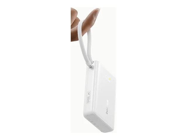 Baseus PicoGo power bank - with built-in USB-C cable - 2 x USB-C USB - 45 Watt - 10000 mAh Powerbank P10076803213-00
