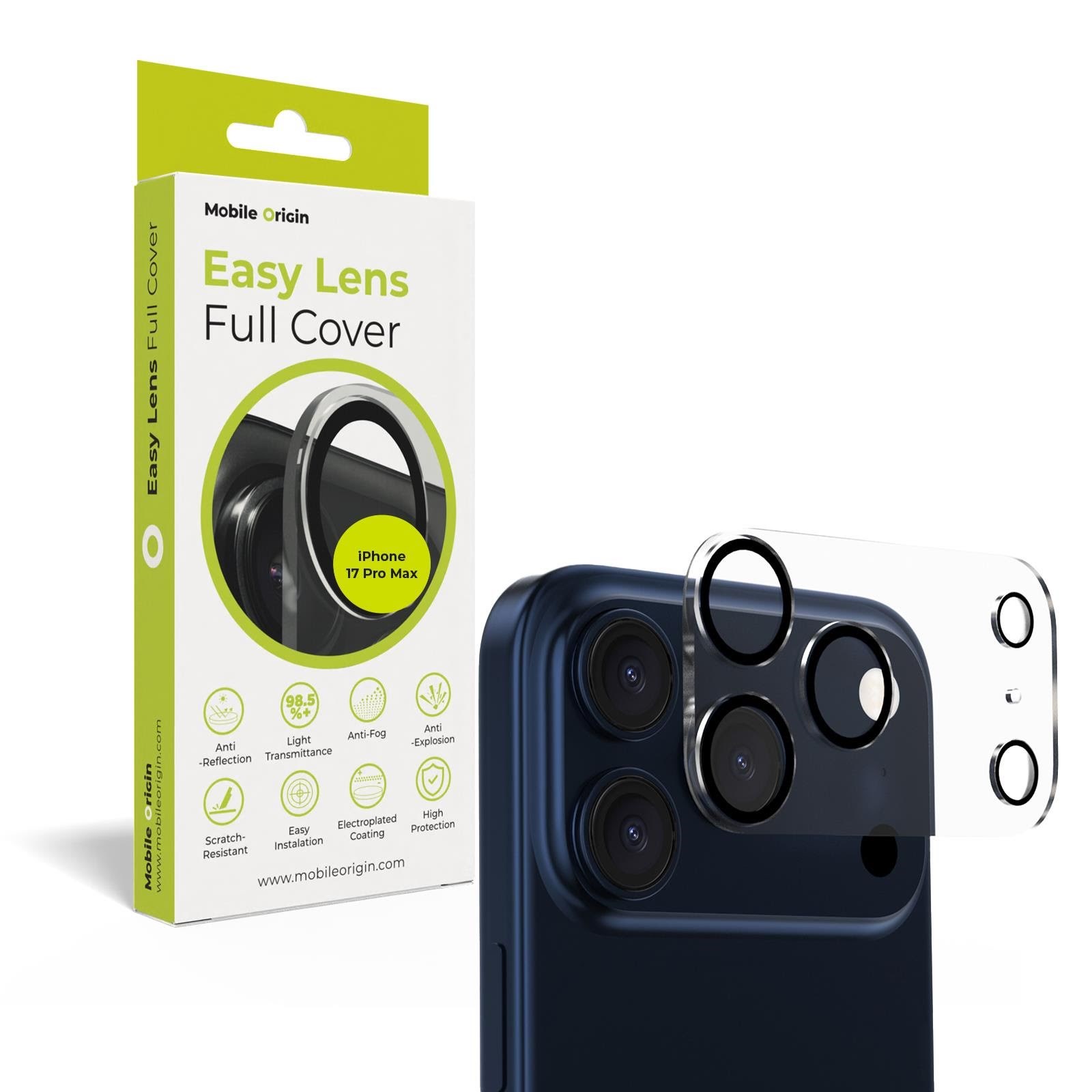 Mobile Origin Easy Lens full cover - clear - iPhone 17 Pro Max Beskyttelsesglas FRL-LGFC-i17ProMax-CLR