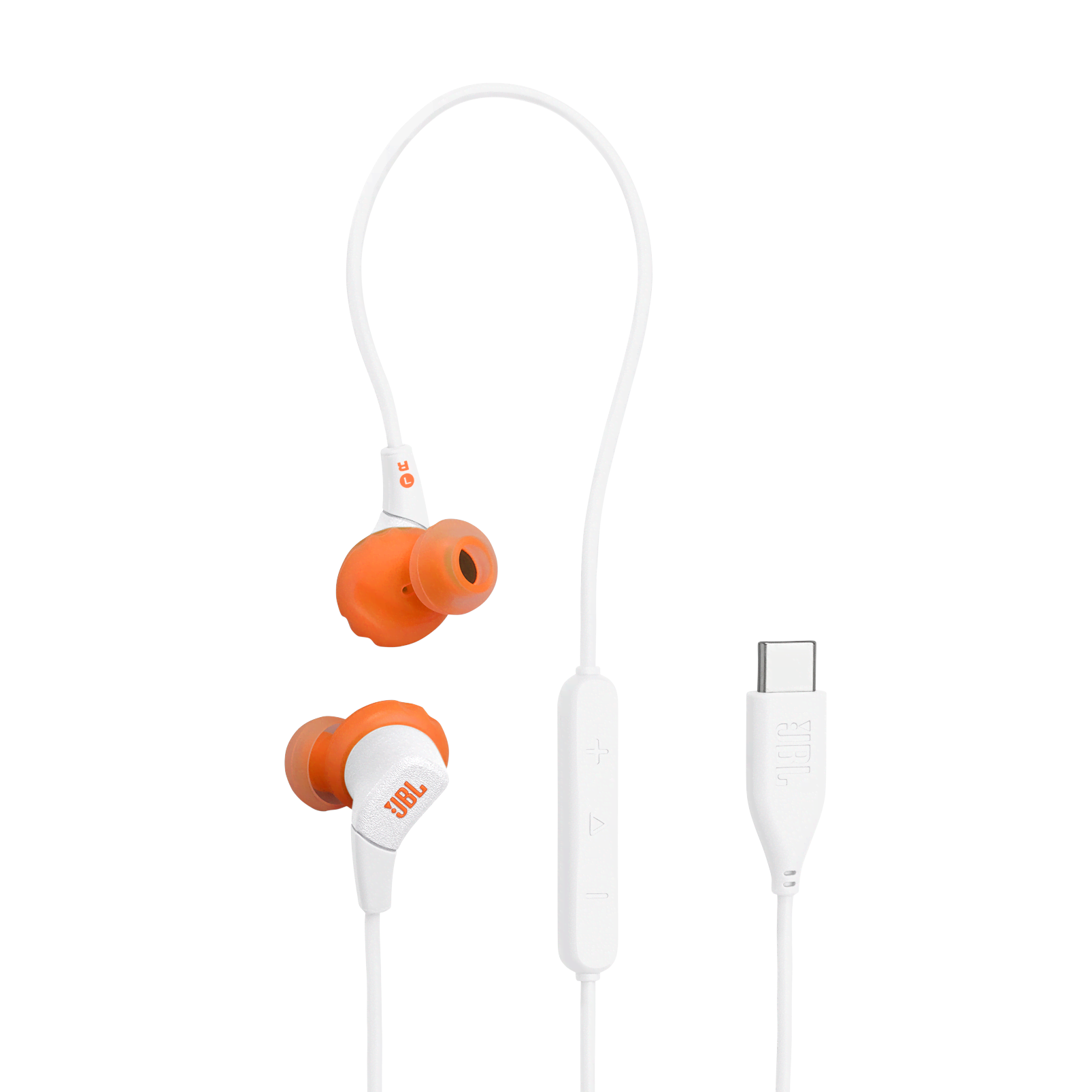 JBL Endurance Run 3 Wired USB-C In-Ear Headphones White Hovedtelefoner Og Headset Hvid JBLENDURRUN3CWHT