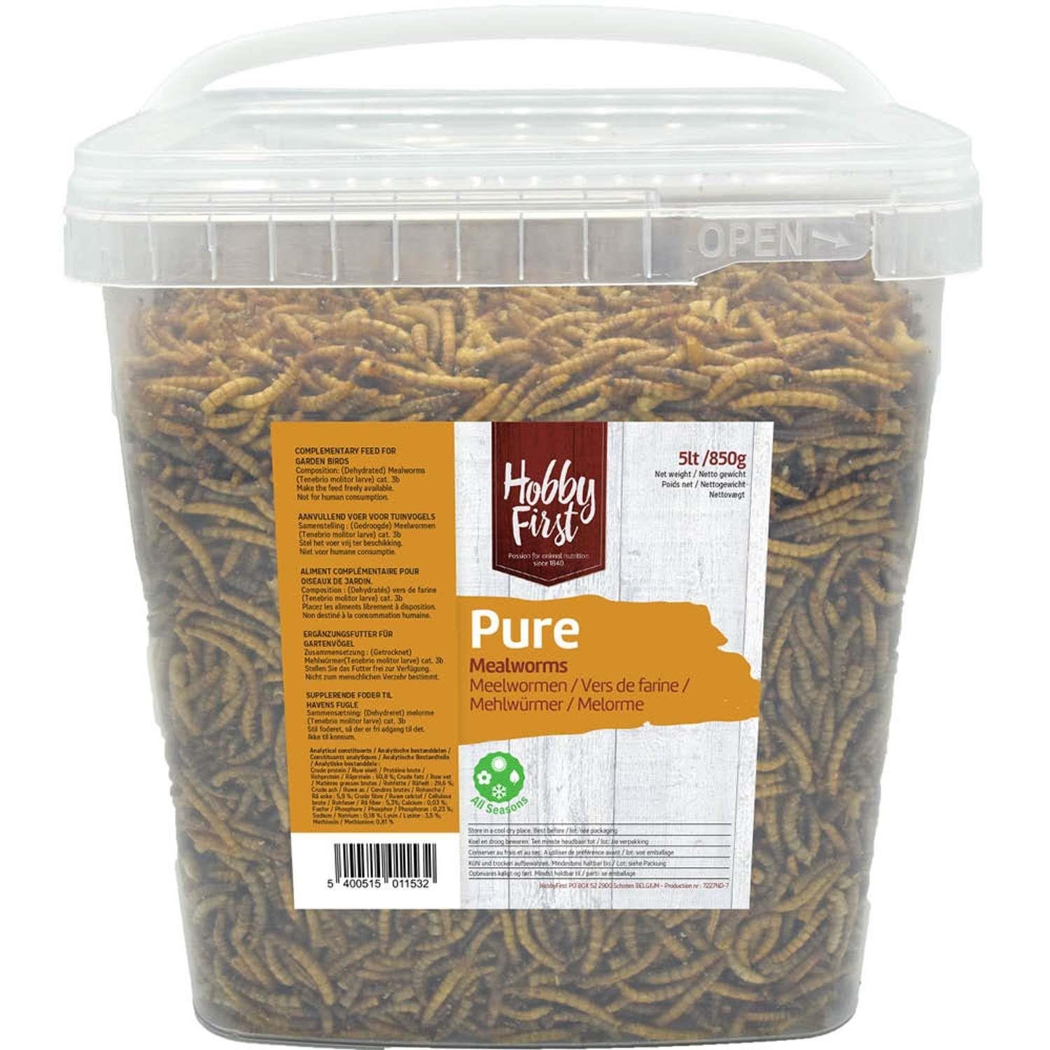 Hobby First Pure Mealworms (Melorme) 850 g Fuglefoder Snacks Vitaminer 330043