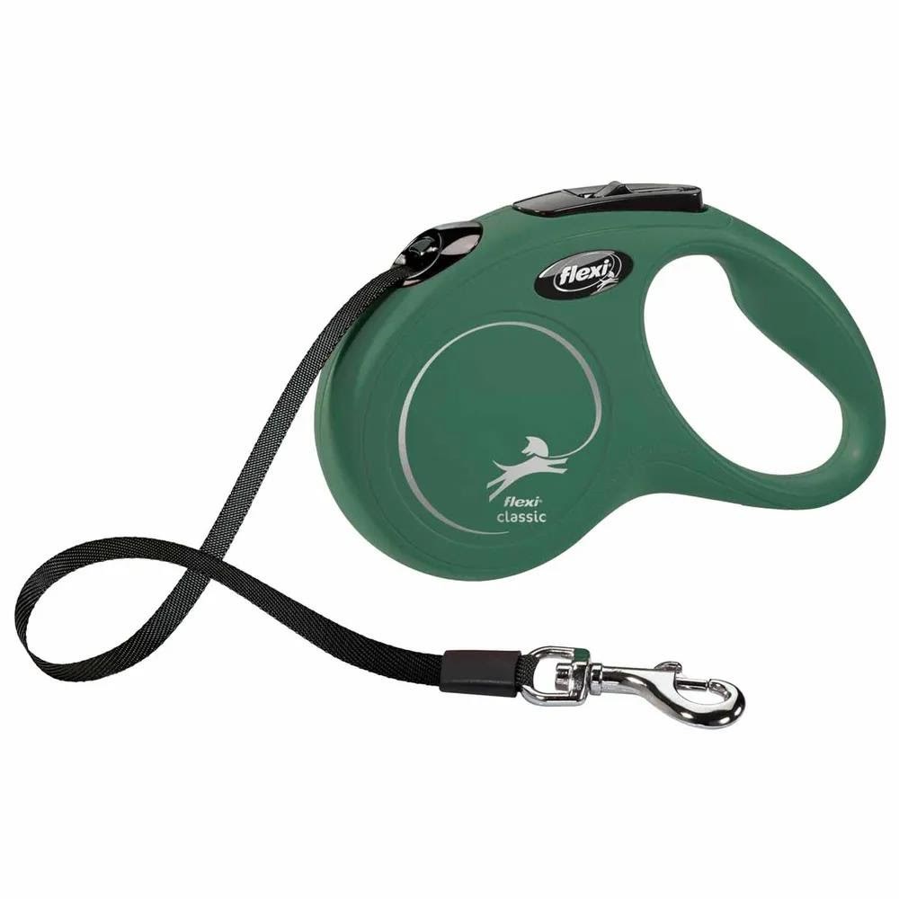 Flexi - Koppel New Classic - S - 5m Band - Olive - <15 kg Hundeudstyr 600.7768