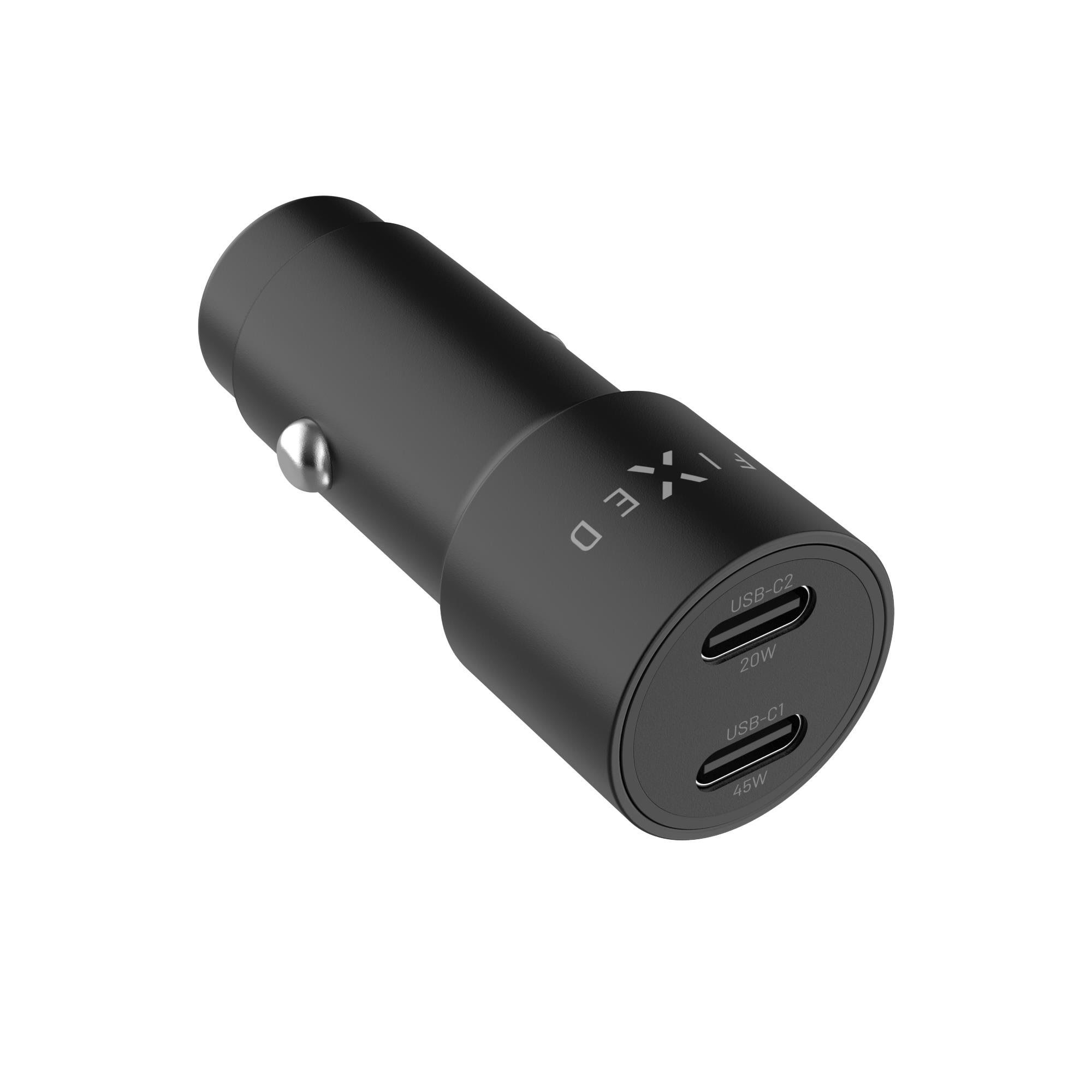 FIXED Super Fast Dual USB-C Car Charger 65W Black Mobil Oplader FIXCC65-CC-BK