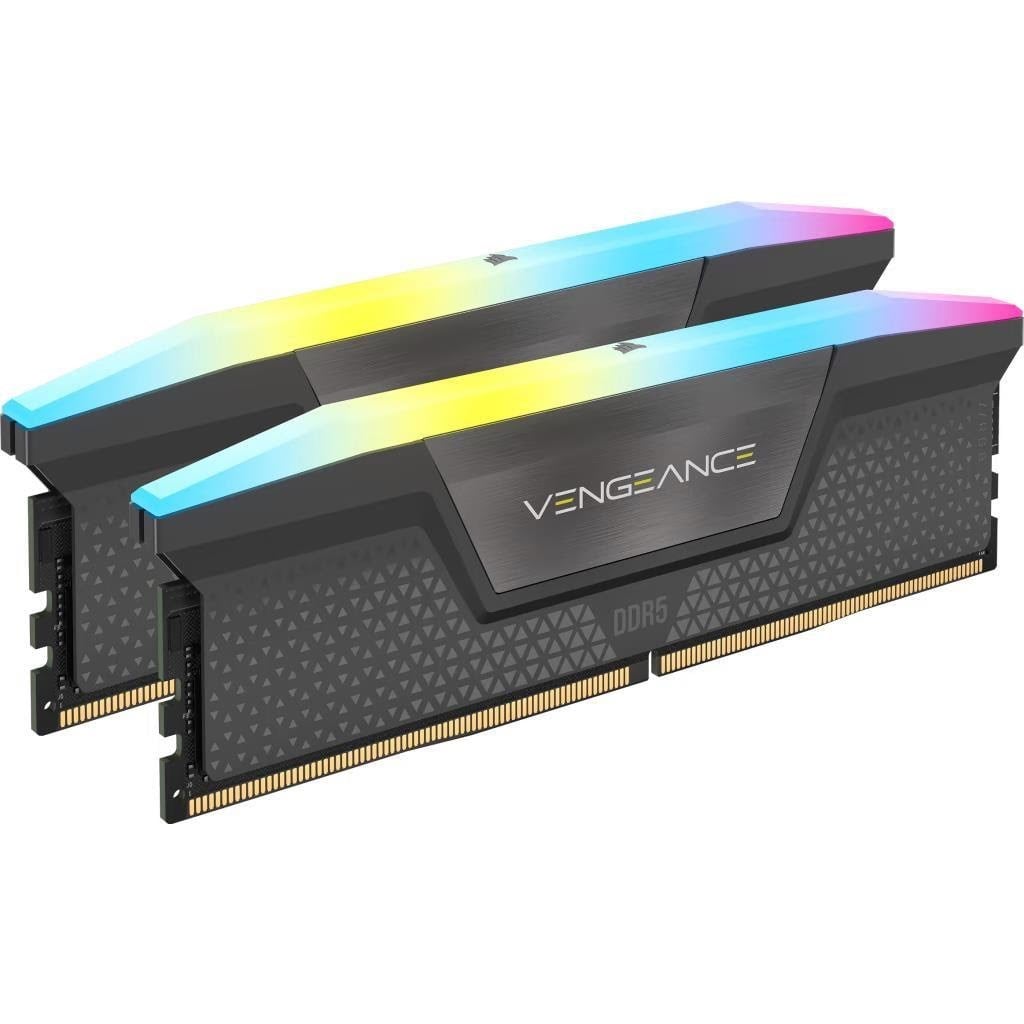 Corsair Vengeance RGB DDR5-6000 - 64GB - CL40 - Dual Channel (2 pcs) - AMD EXPO & Intel XMP - Grå med RGB