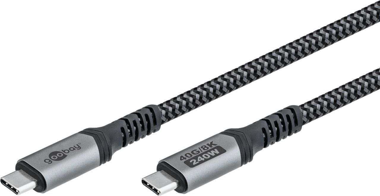 Pro USB-C USB-C - 1.0m - 240 Watt Power Delivery - USB 4.0 / Thunderbolt 4 - Sort Usb Kabel PUSB4-40-AC-SBG-1M