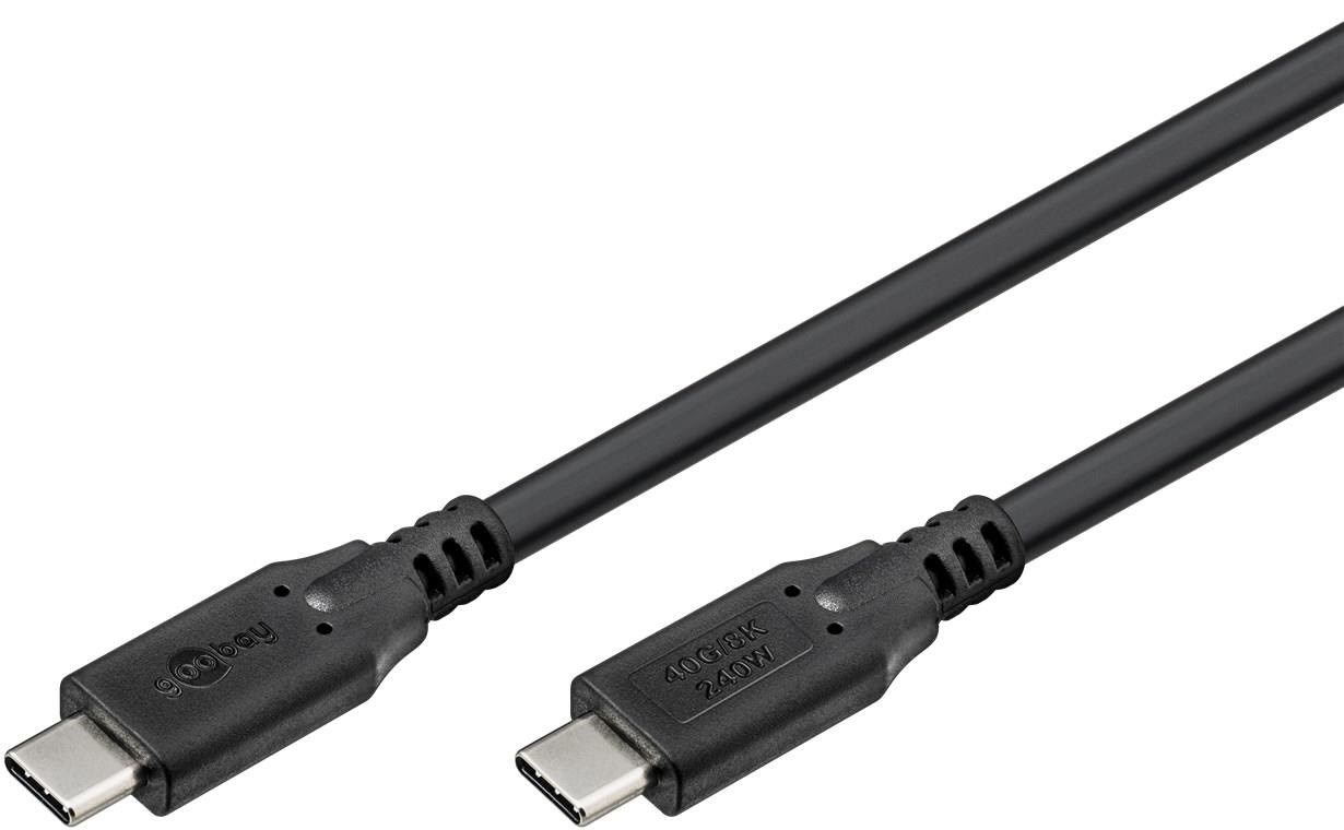 Pro USB-C USB-C - 0.5m - 240 Watt Power Delivery - USB 4.0 / Thunderbolt 4 - Sort