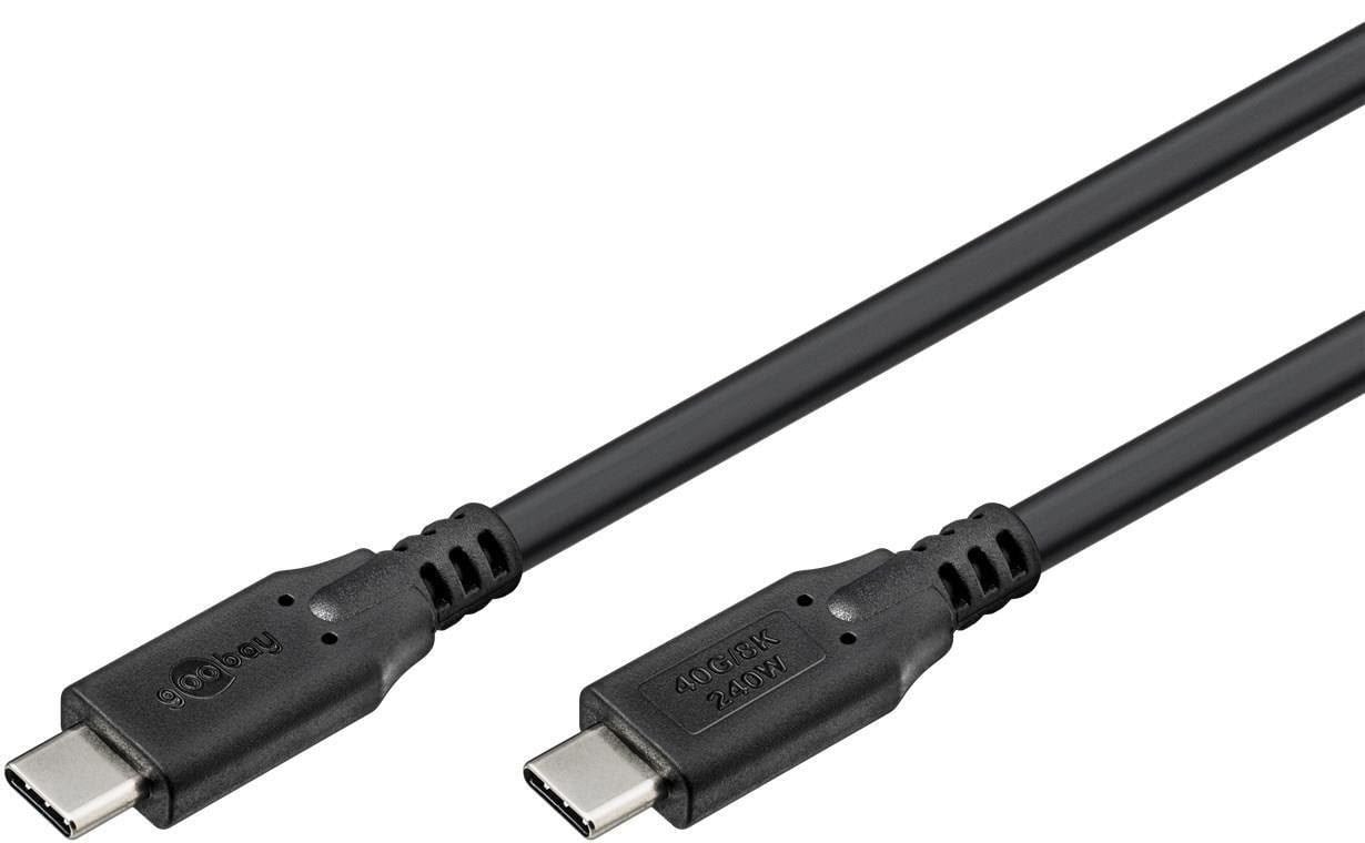 Pro USB-C USB-C - 1.0m - 240 Watt Power Delivery - USB 4.0 / Thunderbolt 4 - Sort Usb Kabel PUSB4-40-AC-B-1M