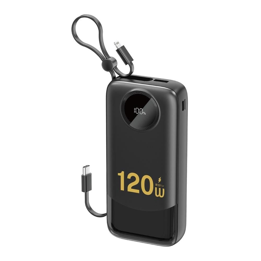 Dudao K13Pro Powerbank med indbygget kabel - 20000 mAh Powerbank Sort 6977196680276