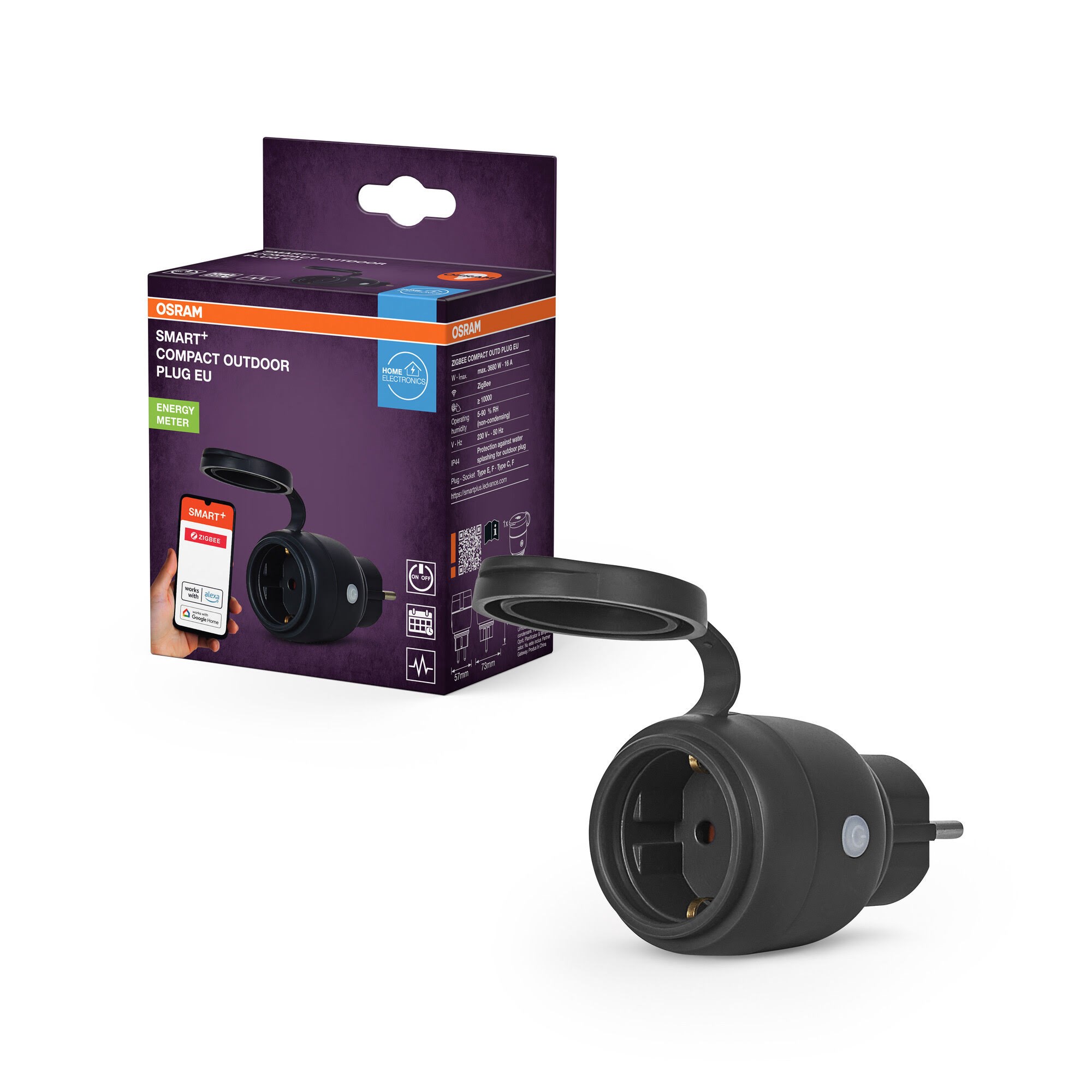 Osram SMART+ Outdoor Plug Compact 16A med energimåler Zigbee Smart Home 4099854419317