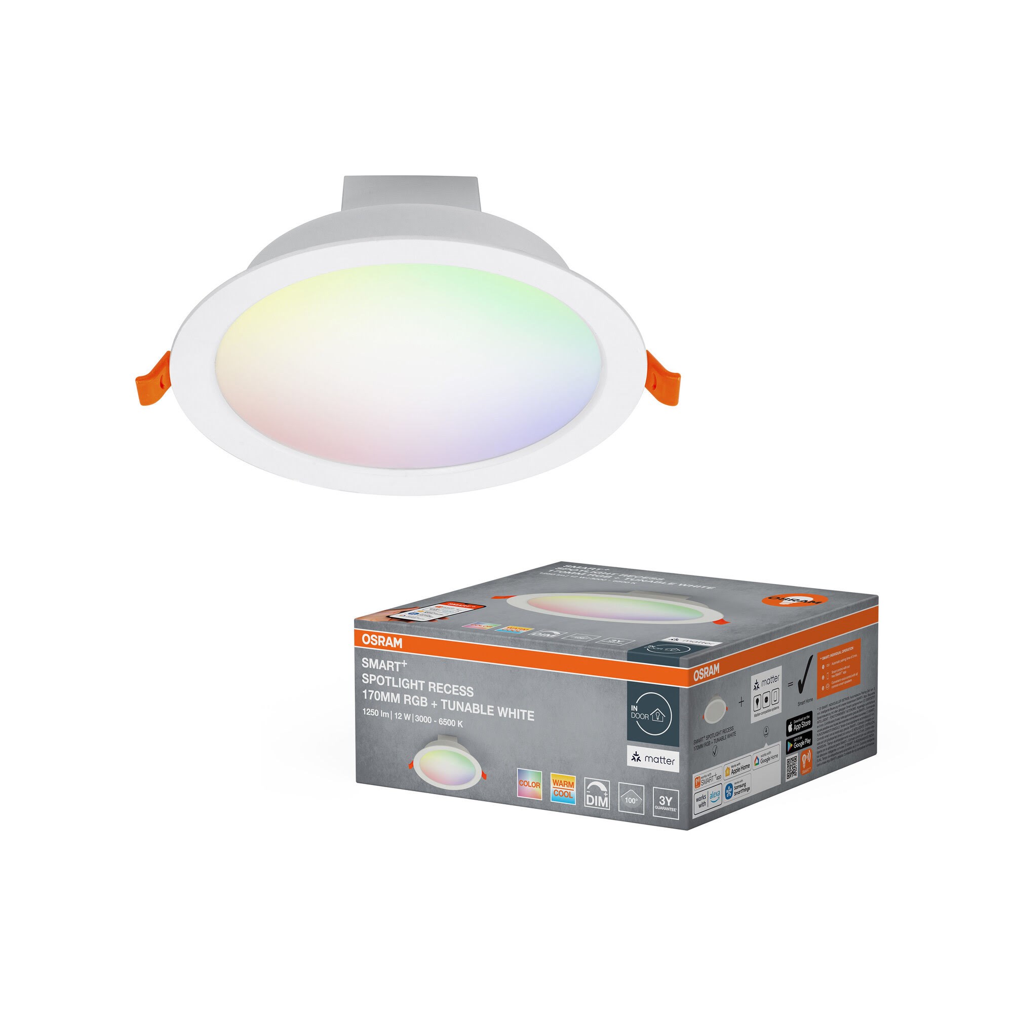 Osram SMART+ Spot 1000lm 12W/RGB+827-865 170mm hvid WiFi Smart Home 4099854475696