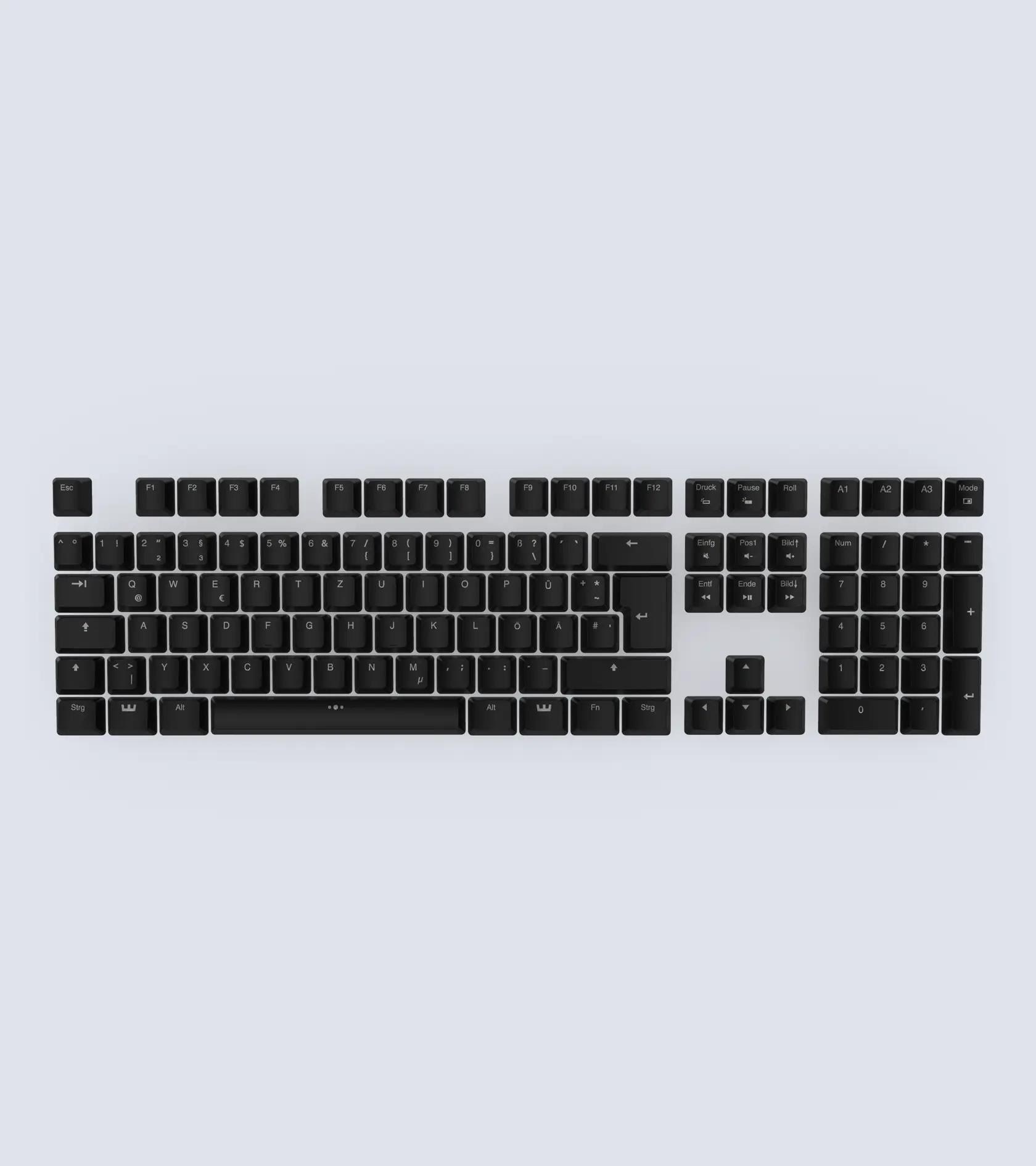 Wooting ABS ISO Keycaps - Keycaps - Tysk - Sort Tastatur KC1-DE1-ASL-BK1