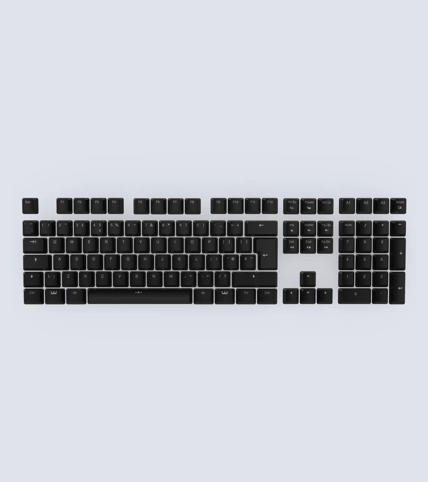 Wooting ABS ISO Keycaps - Keycaps - Engelsk - UK - Sort Tastatur KC1-UK1-ASL-BK1