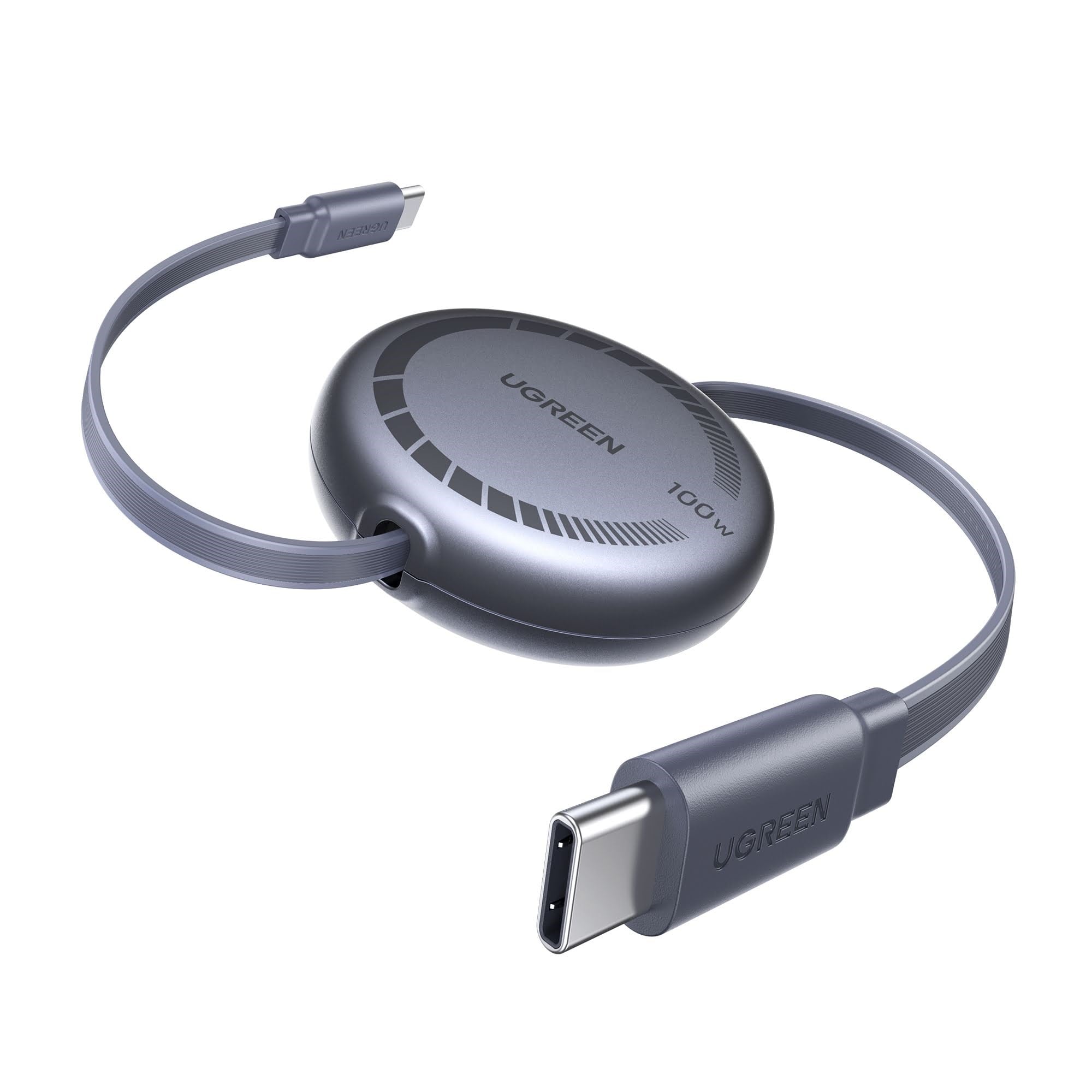 UGREEN USB-C til USB-C PD hurtigopladningskabel (udtrækkeligt) 1 m Usb Kabel Grå 65905