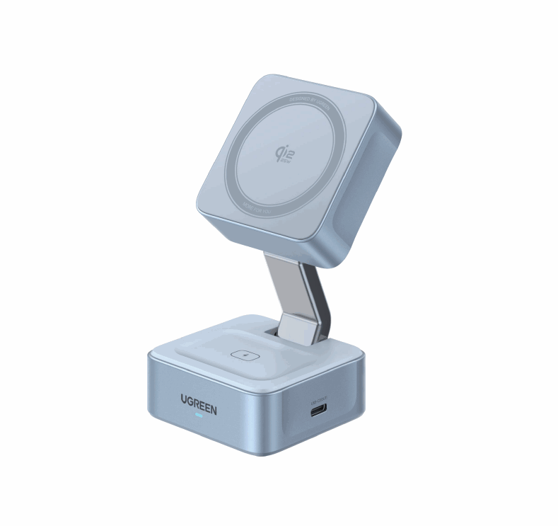 UGREEN MagFlow Qi2.2 25 W 2-in-1 Magnetic Wireless Charger Mobil Oplader 55960B