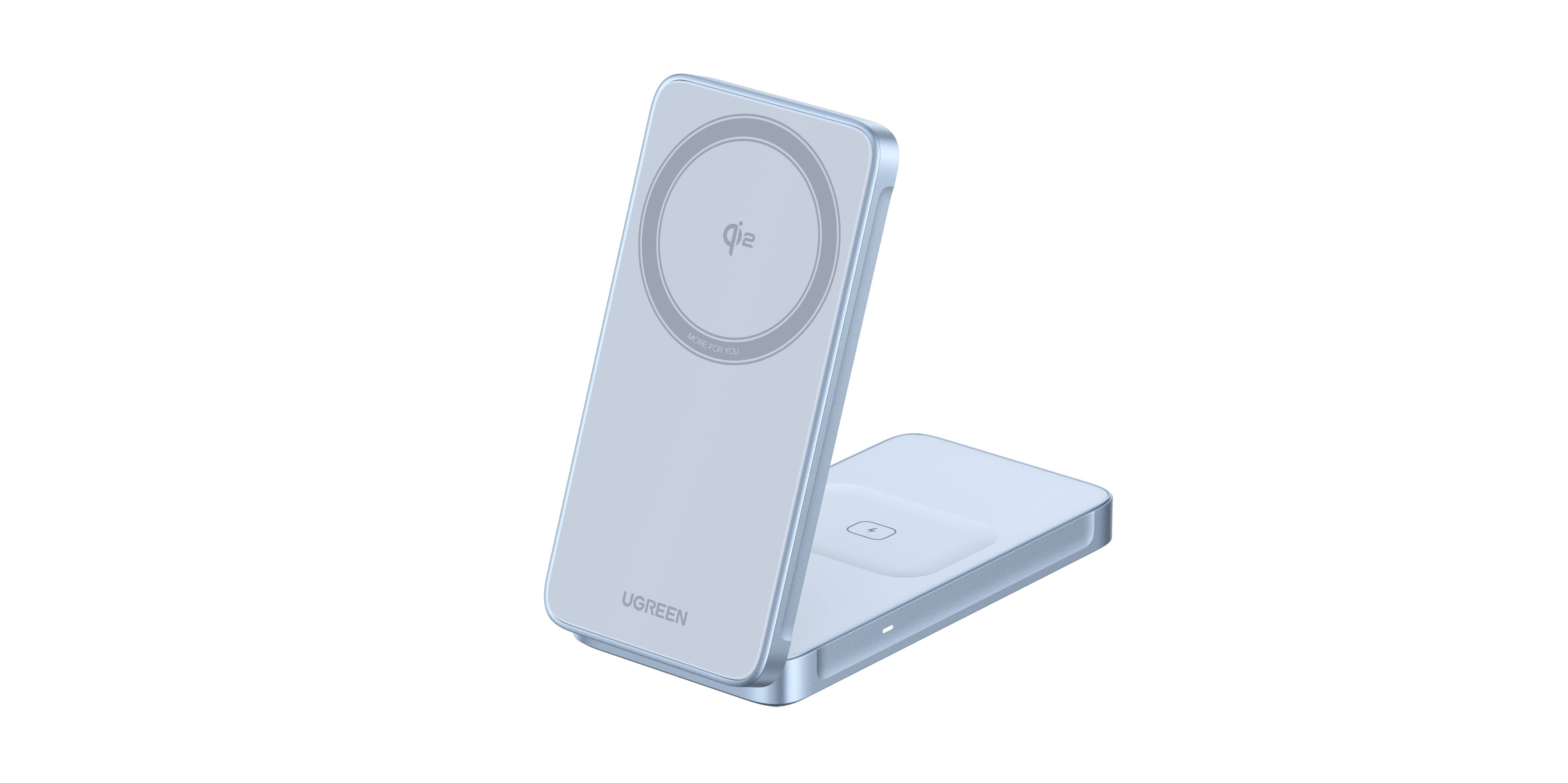 UGREEN MagFlow Qi2.2 25 W 2-i-1 Magnetisk Trådløs Oplader - Flad Pad Mobil Oplader 55963