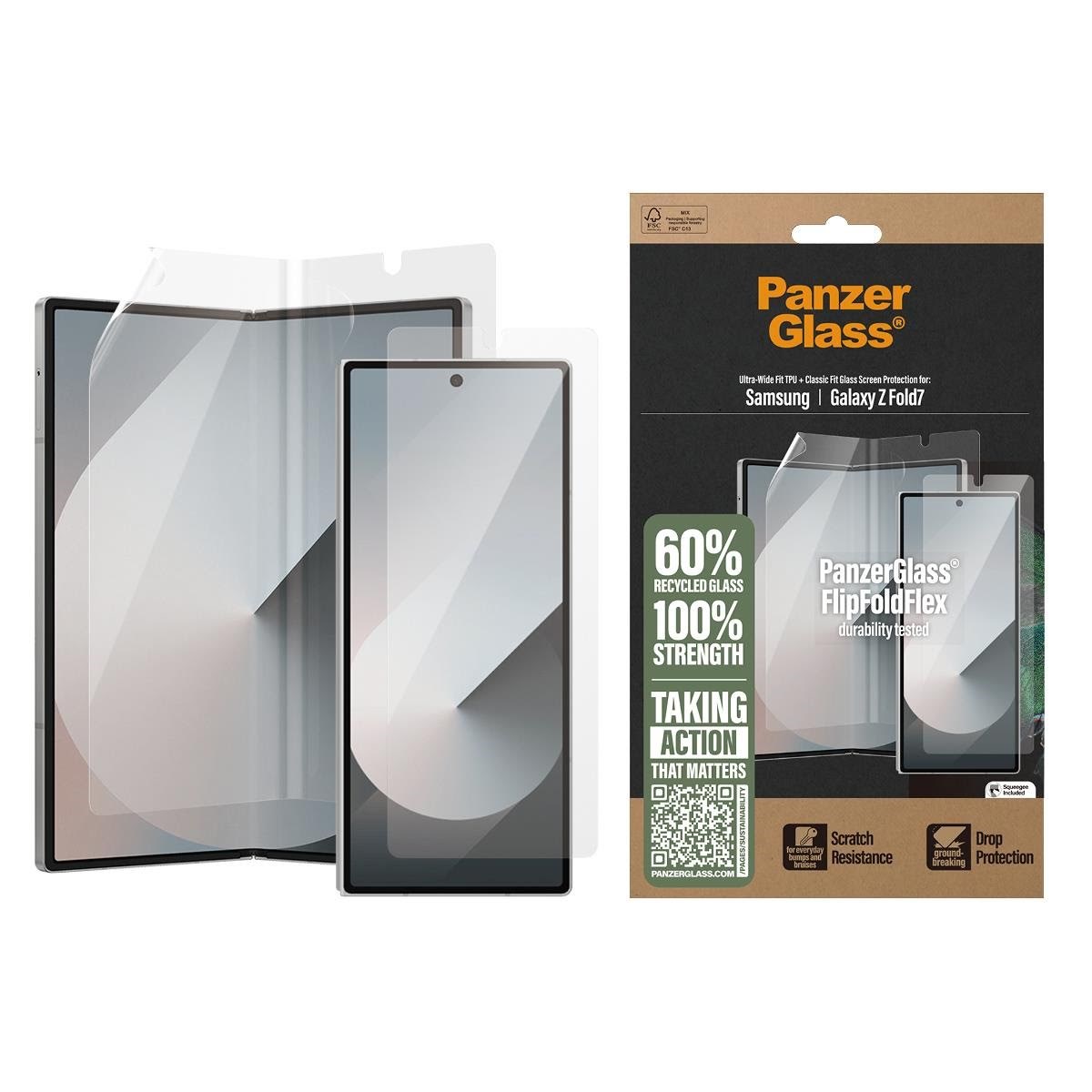 PanzerGlass Screen Protector Samsung Galaxy Z Fold7 | Glass & Film Beskyttelsesglas PG76511